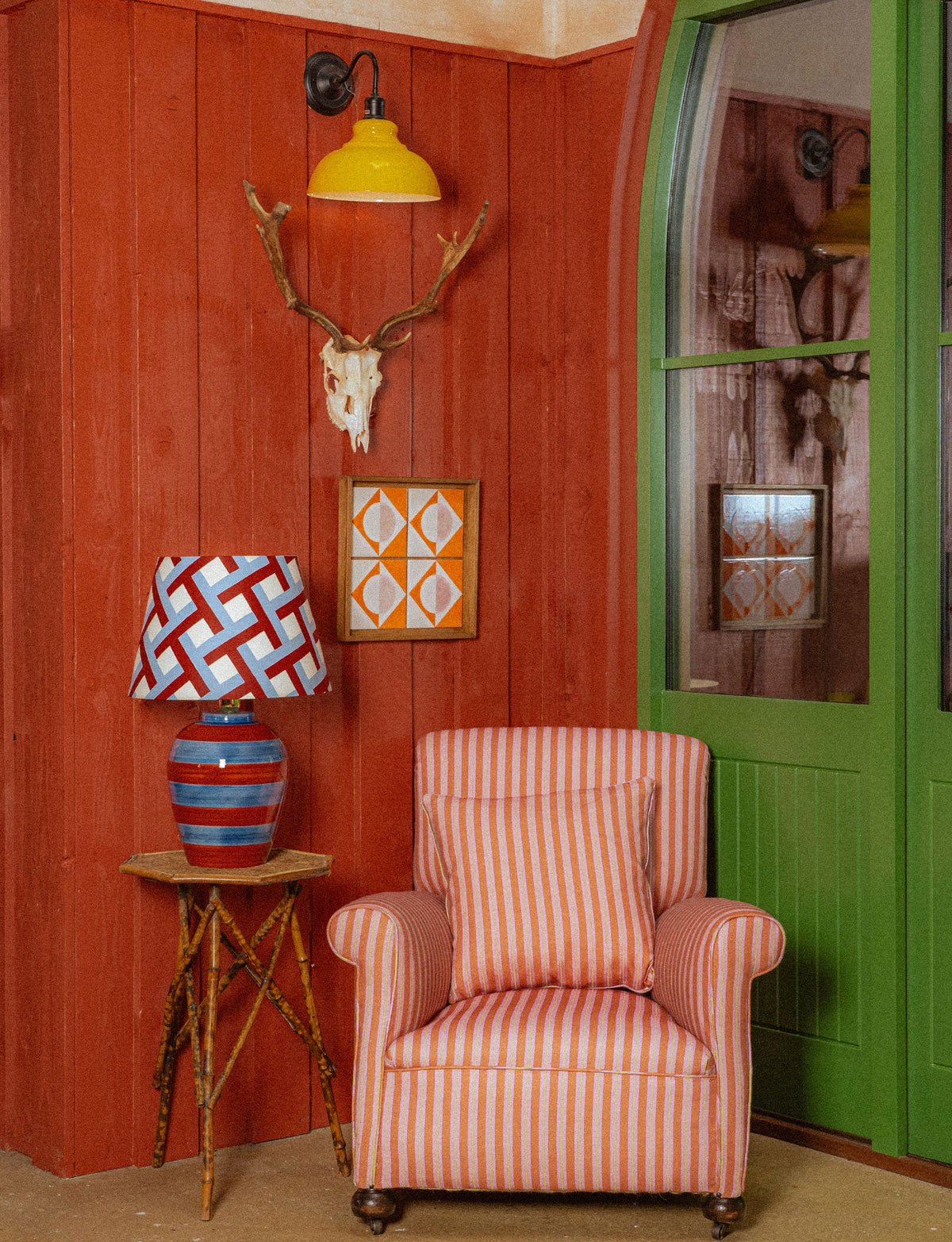 Red & Blue Stripe Lamp