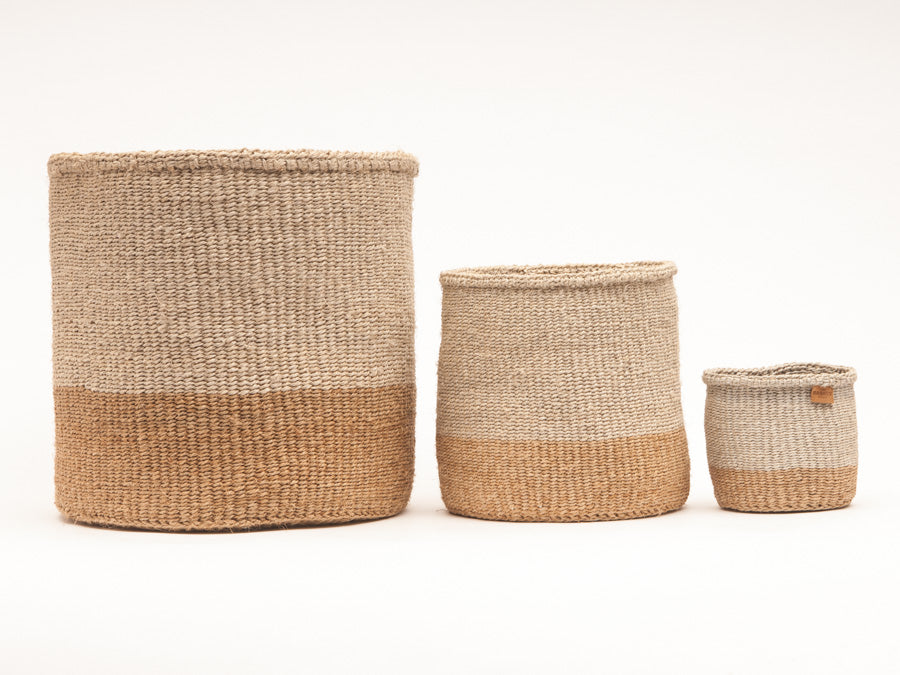 Mbili Two Tone Woven Storage Basket