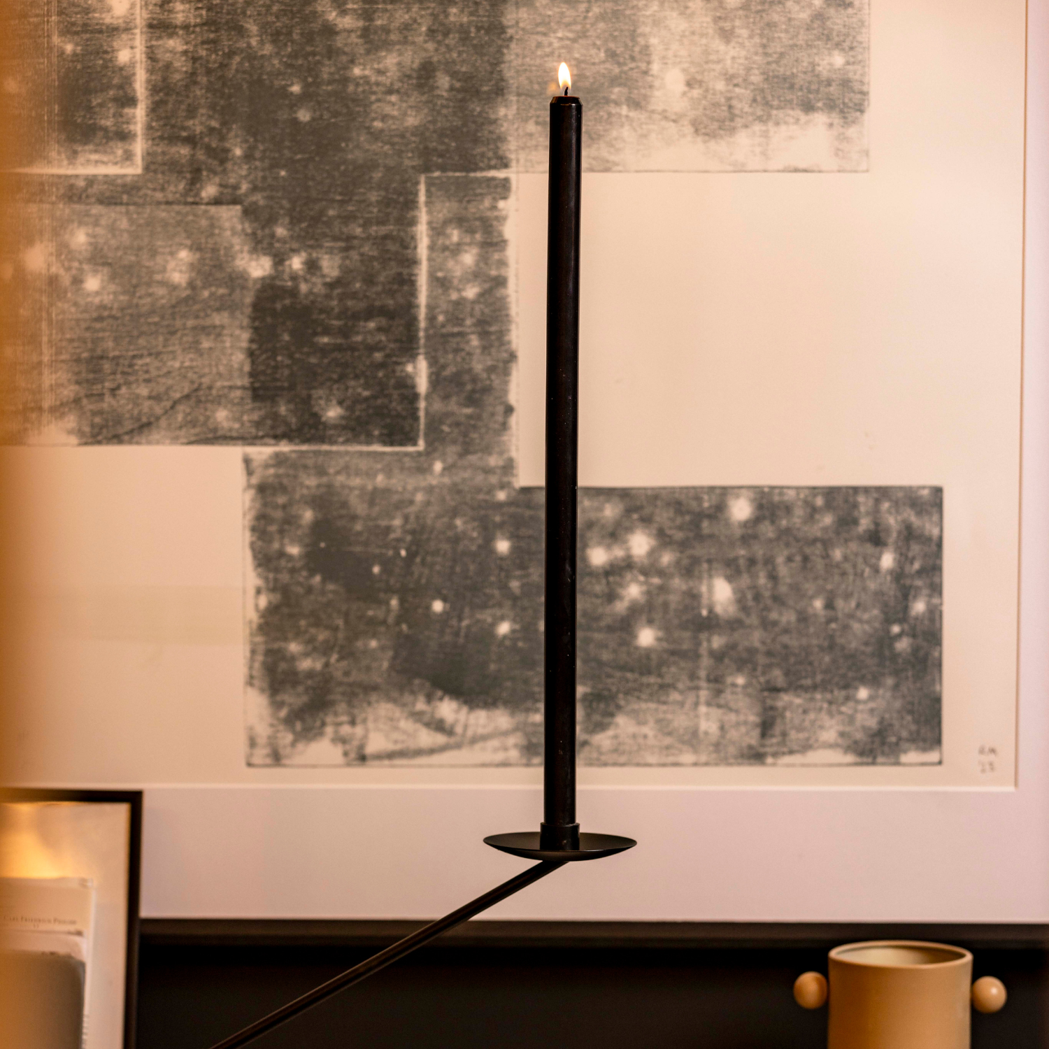 Black Tapered Candle Pair