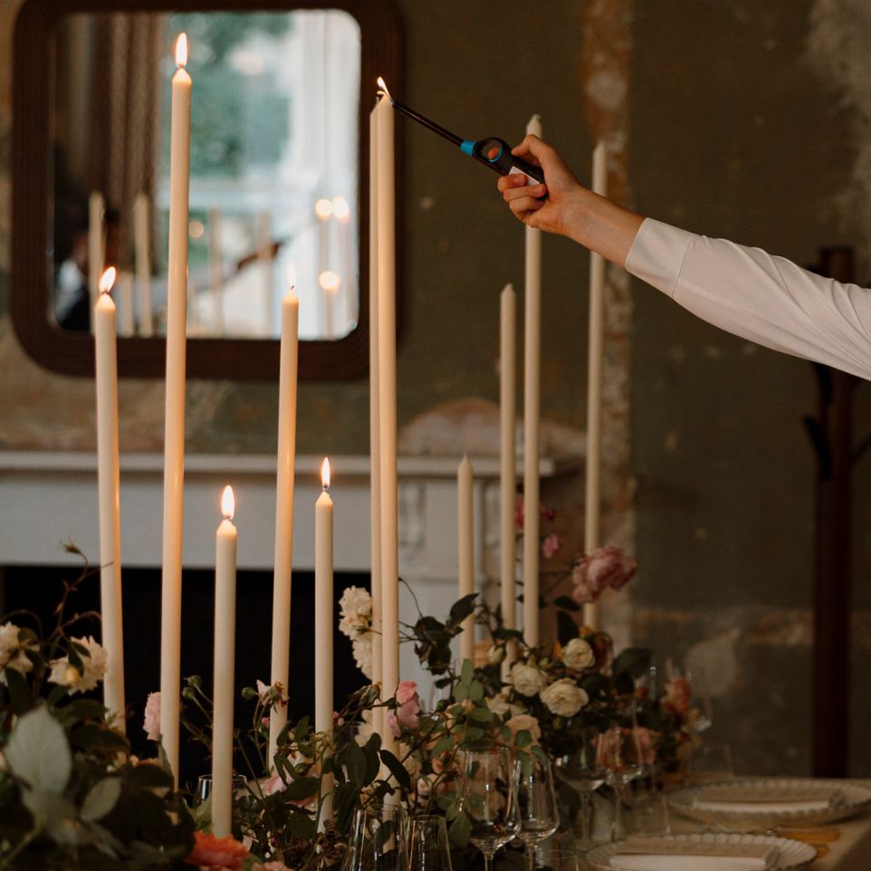 Ivory Tapered Candle Pair