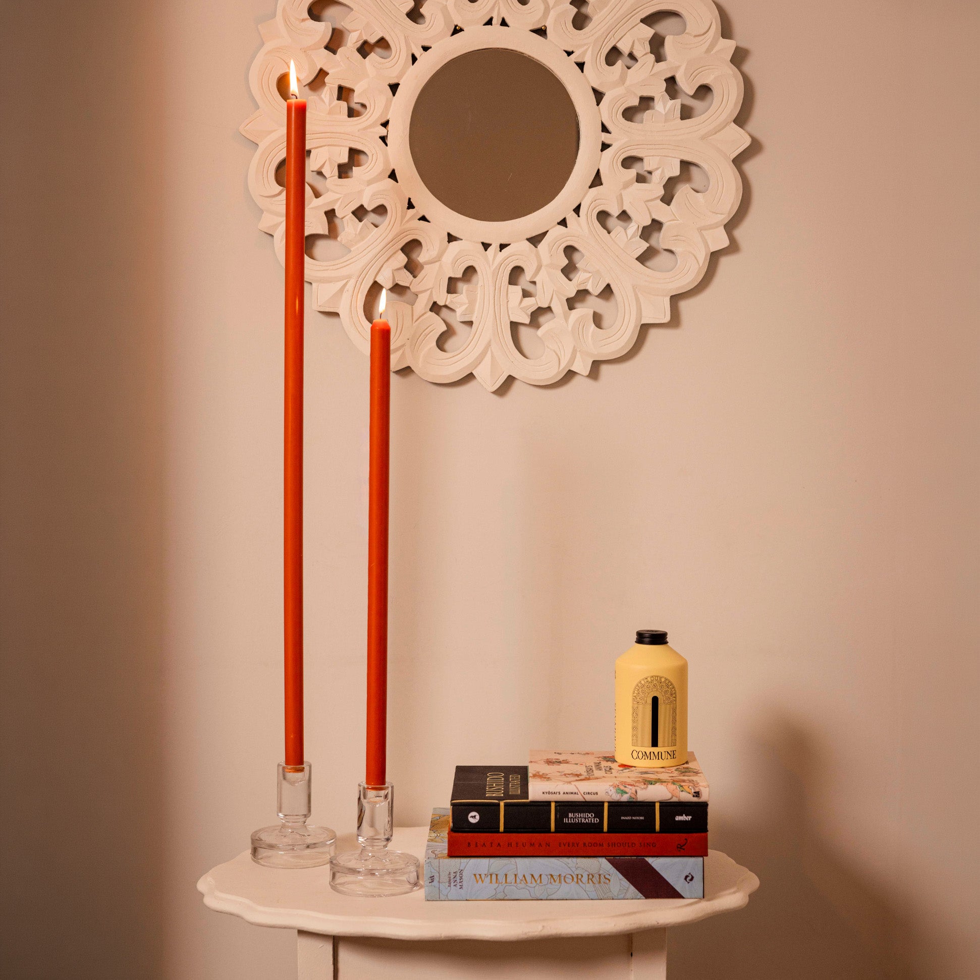 Terracotta Tapered Candle Pair