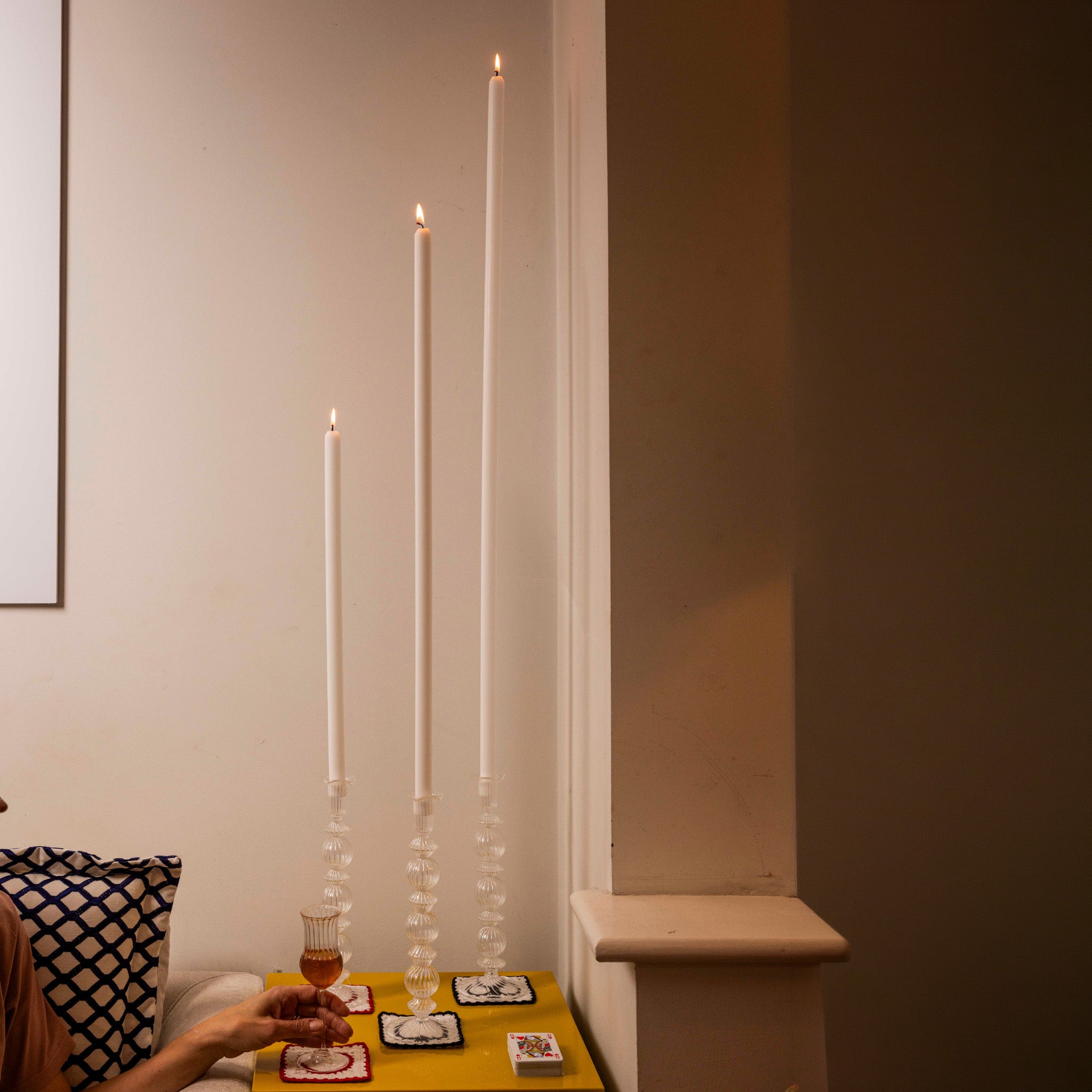 White Tapered Candle Pair