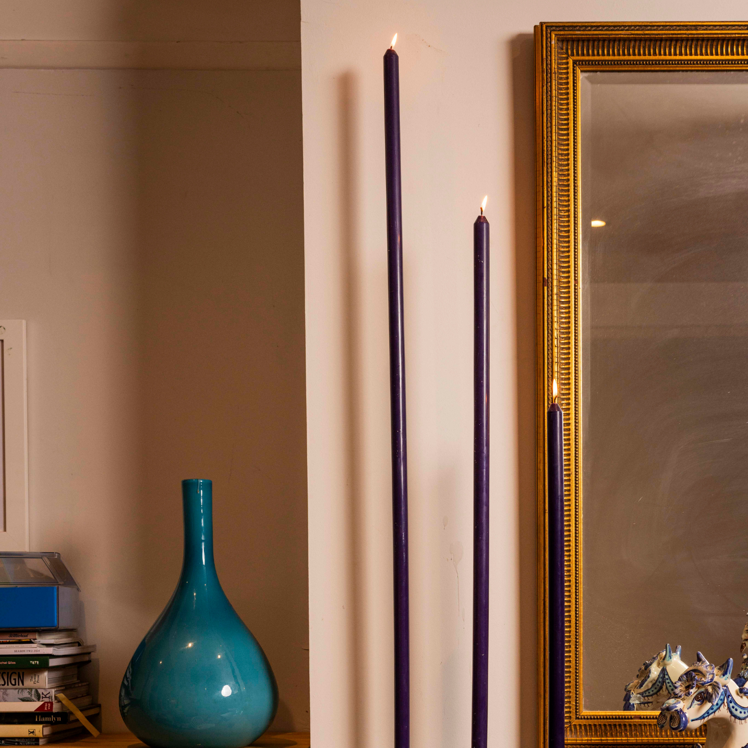 Midnight Tapered Candle Pair