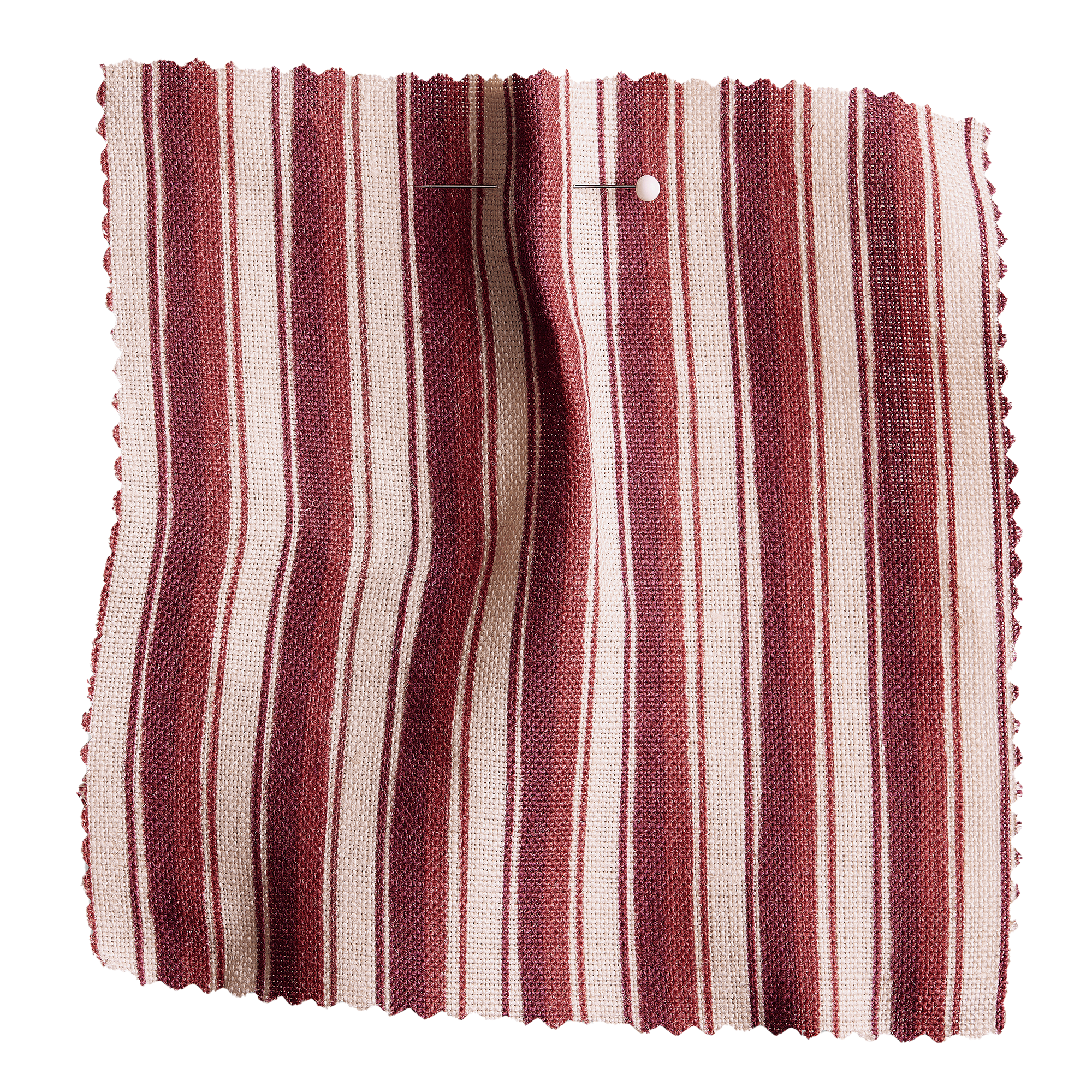 Modern Ticking Stripe Fabric | Claret