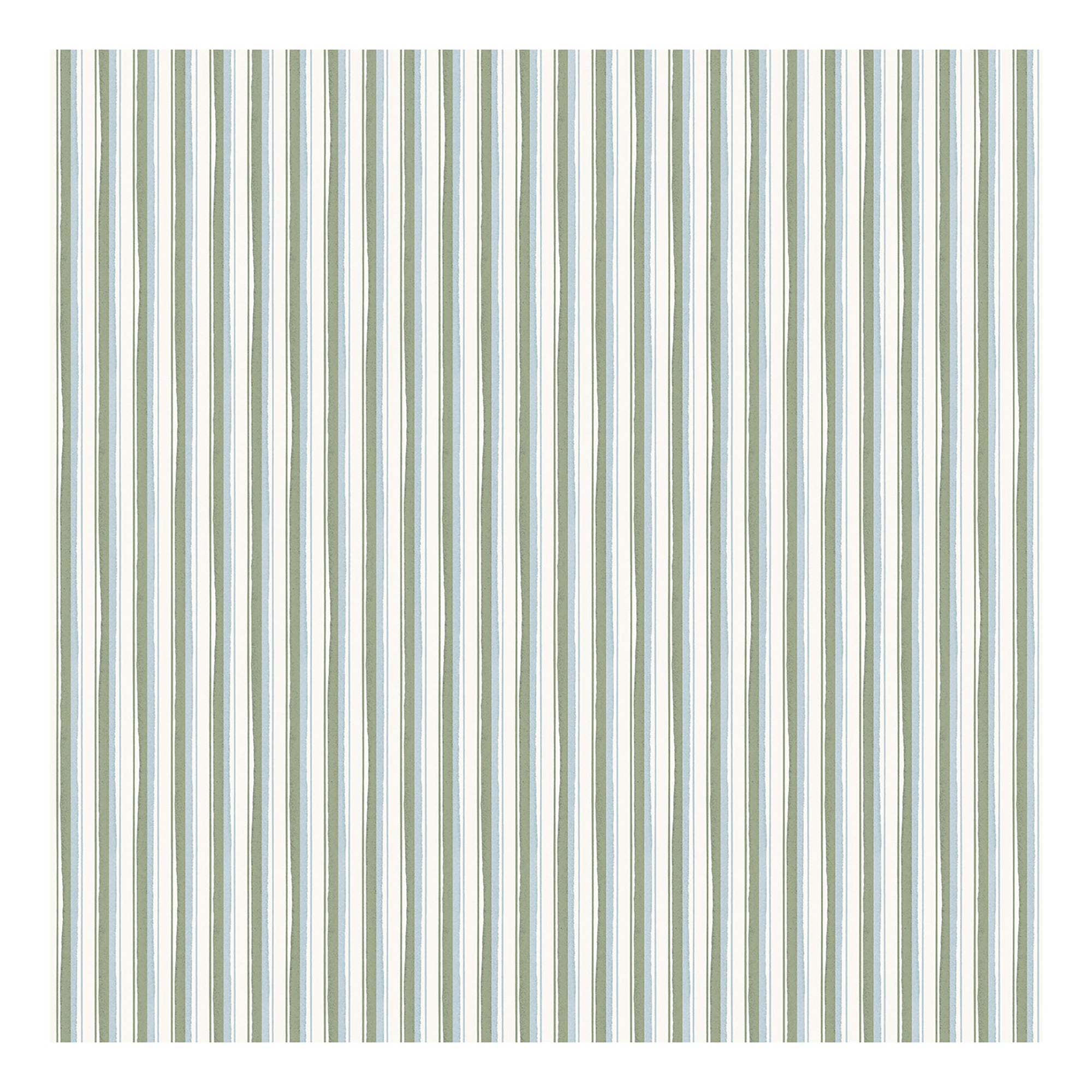 Modern Ticking Stripe Wallpaper | Seafoam