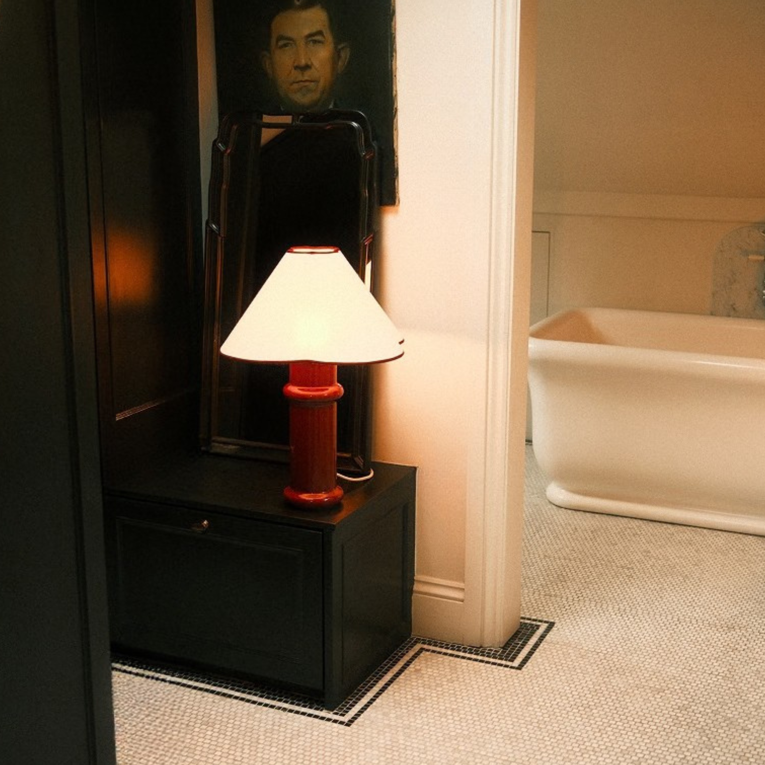 Heath Table Lamp in Port Red