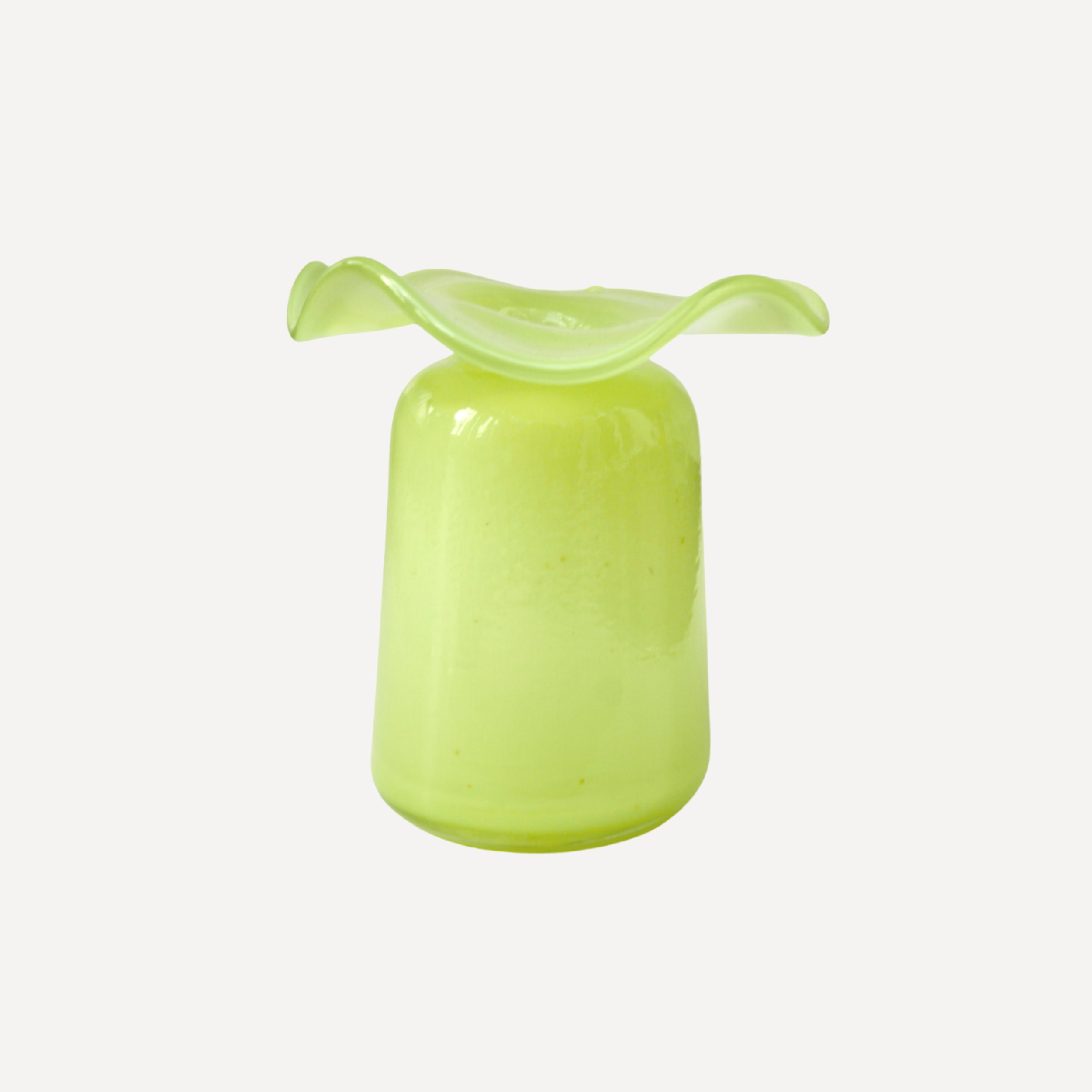 Handmade Glass Ruffle Bud Vase | Green