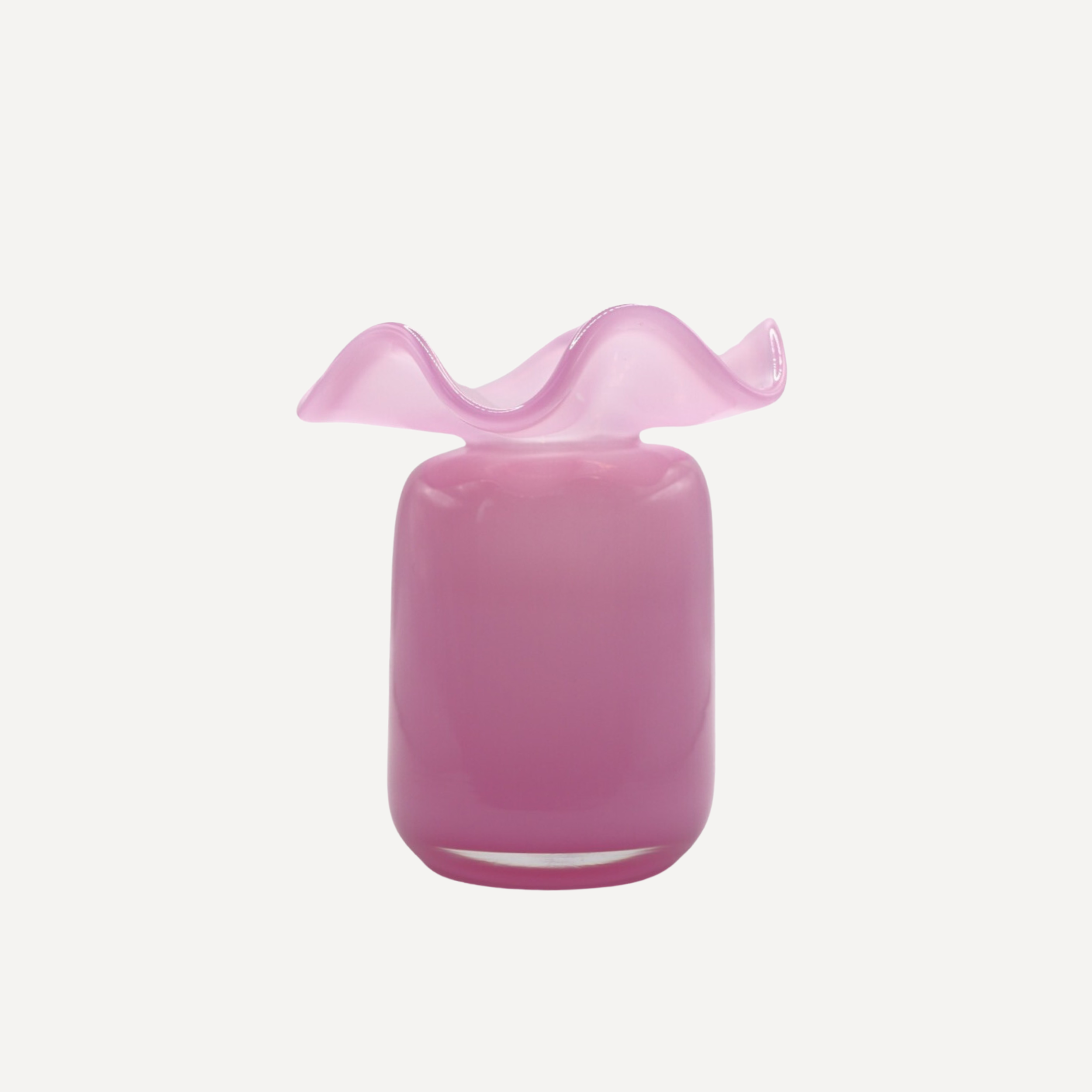 Handmade Glass Ruffle Bud Vase | Pink