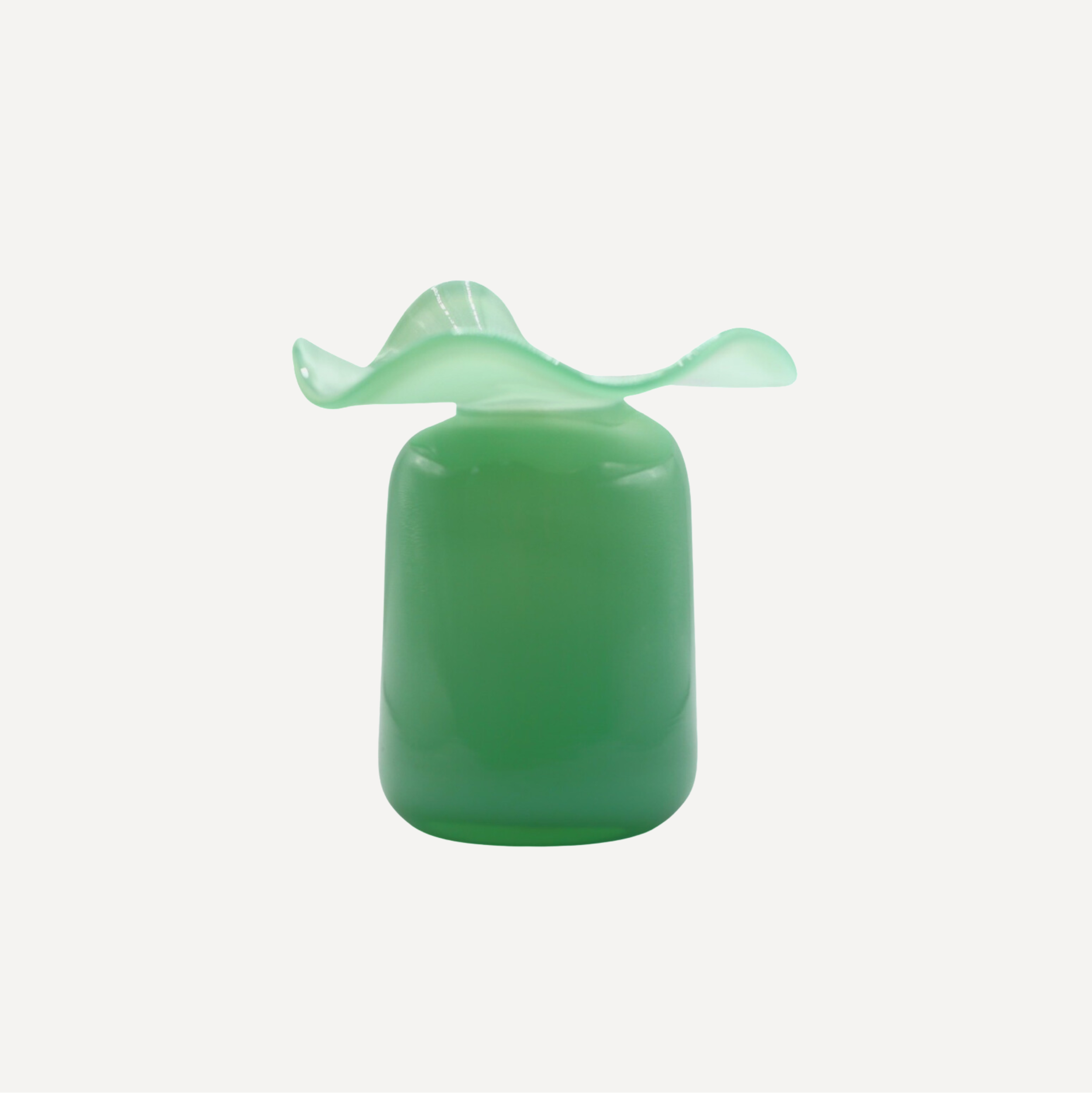 Handmade Glass Ruffle Bud Vase | Teal
