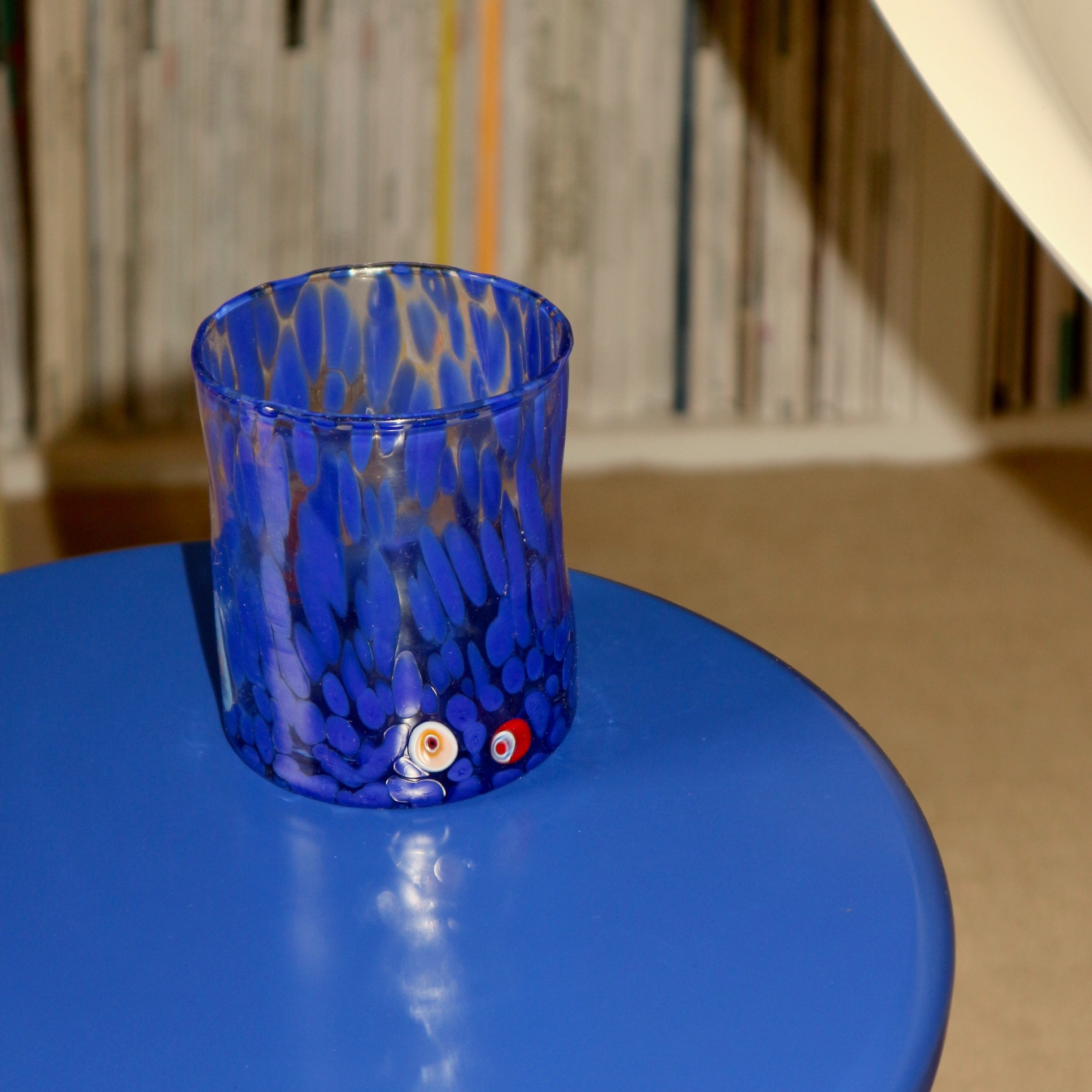 Blue Handblown Murano Glass Tumbler