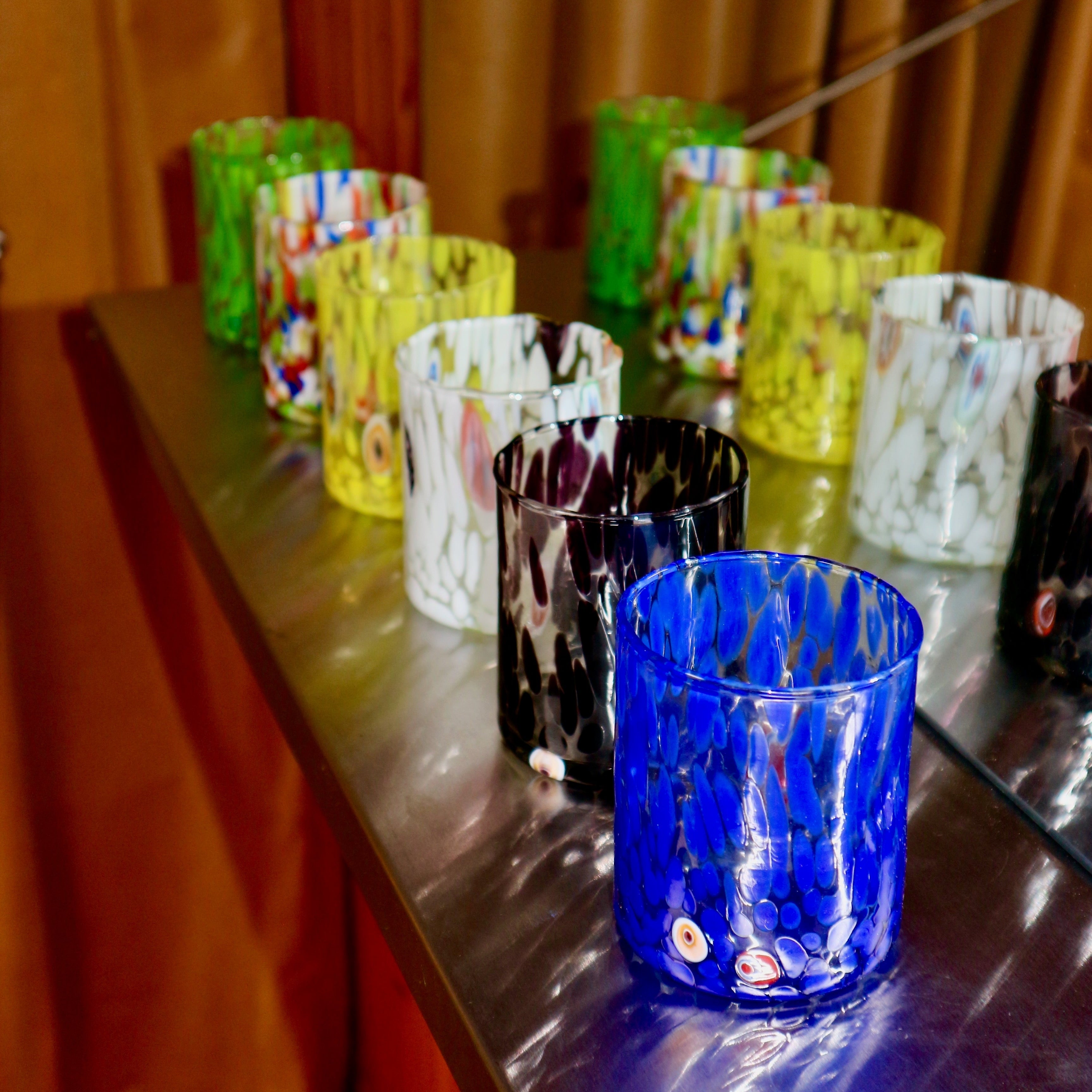 Blue Handblown Murano Glass Tumbler