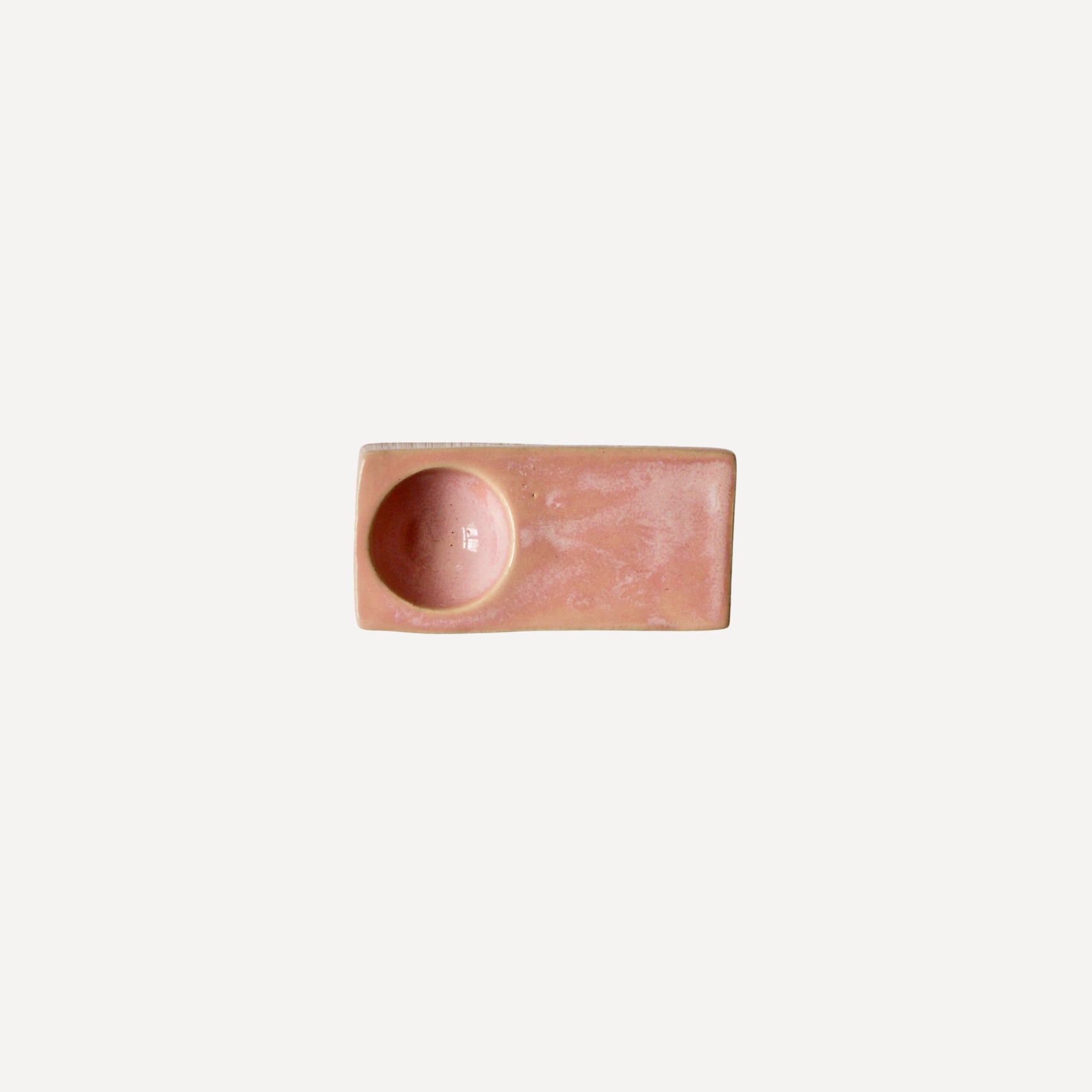 Rectangular Handmade Stoneware Egg Cup | Pink