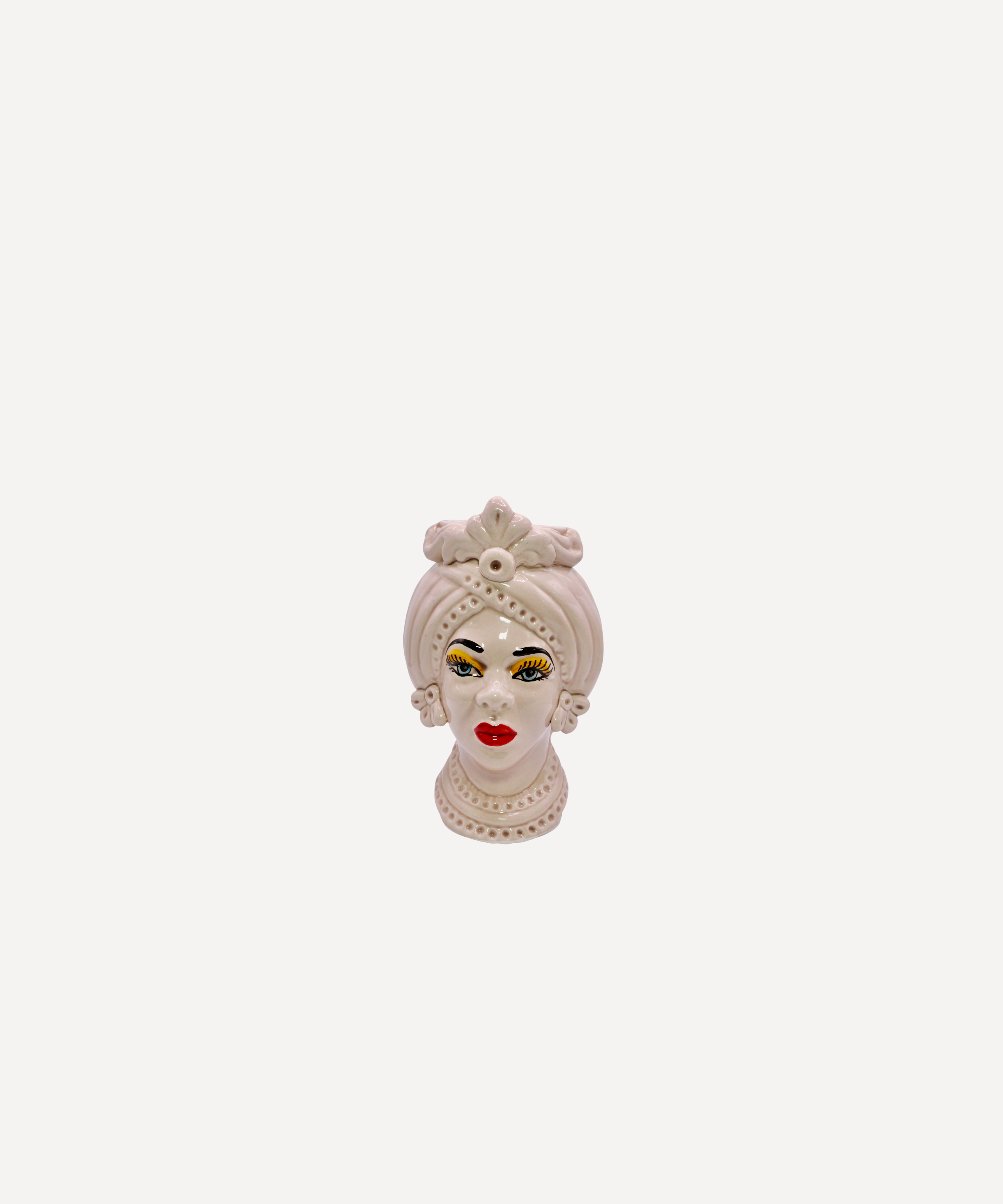 White Small Sicilian Head Vase – Handcrafted in Sicily