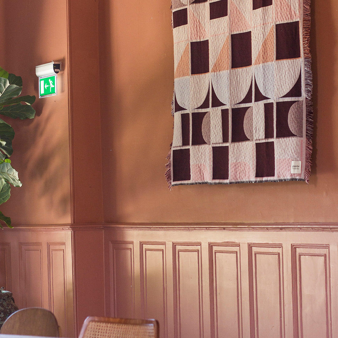 Grid Woven Wall Hanging | Pink & Maroon