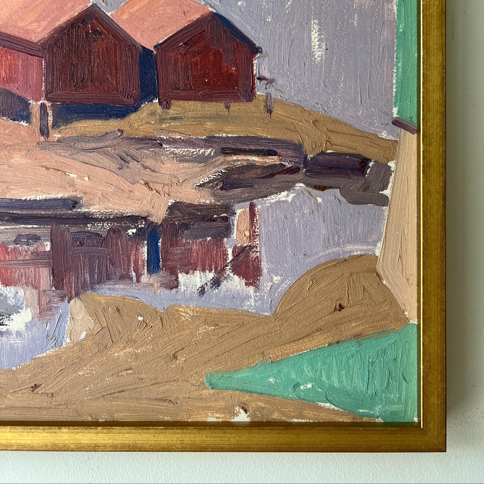 Mauve Harbour Oil Painting