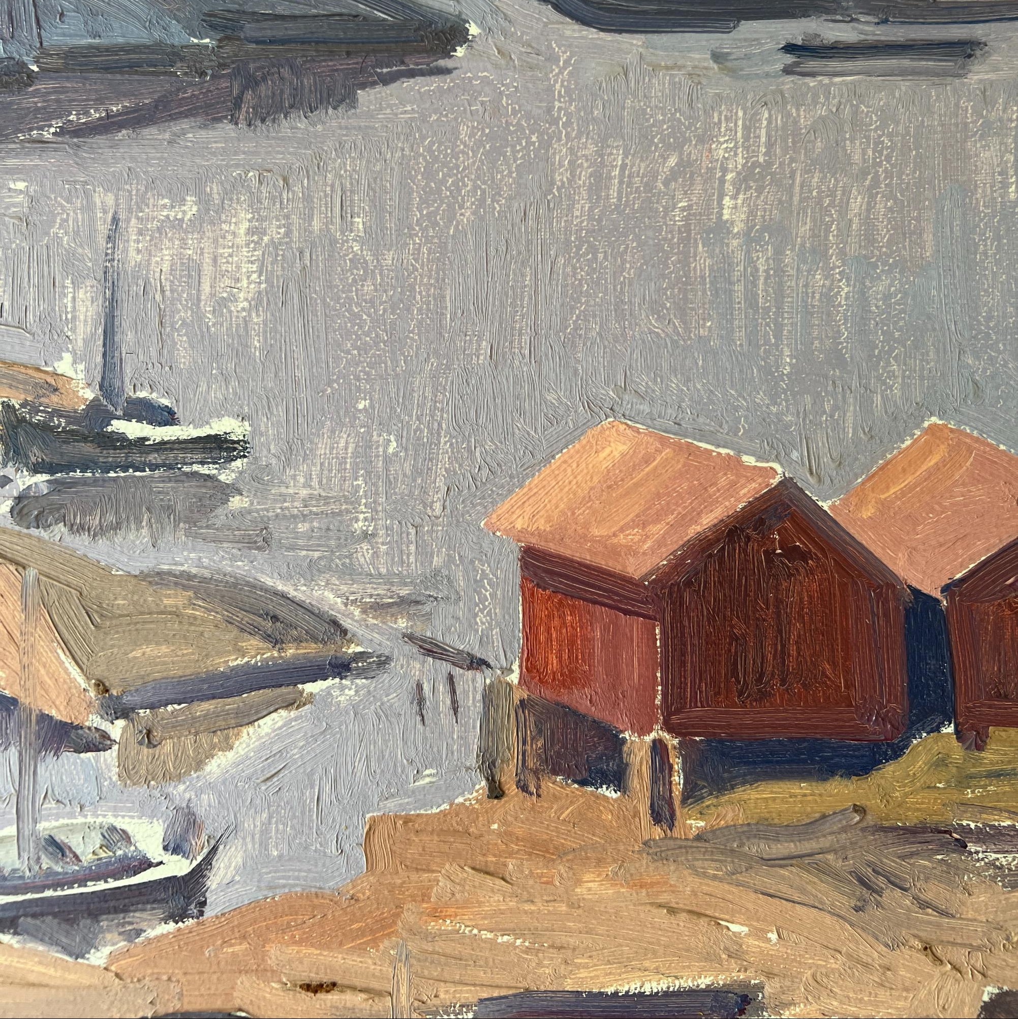 Mauve Harbour Oil Painting
