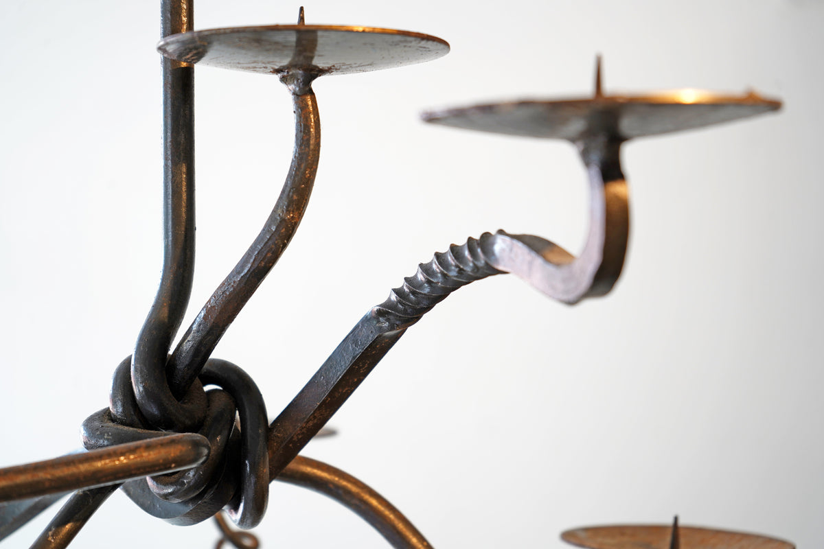 Forged Metal Knot Candelabra