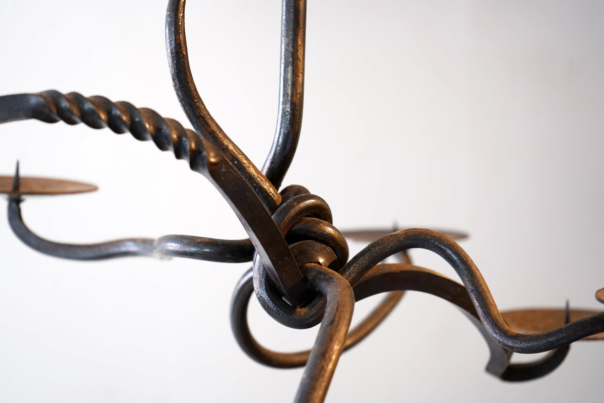 Forged Metal Knot Candelabra