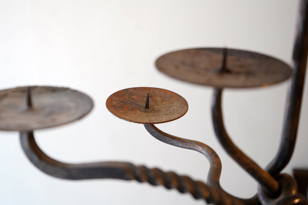 Forged Metal Knot Candelabra