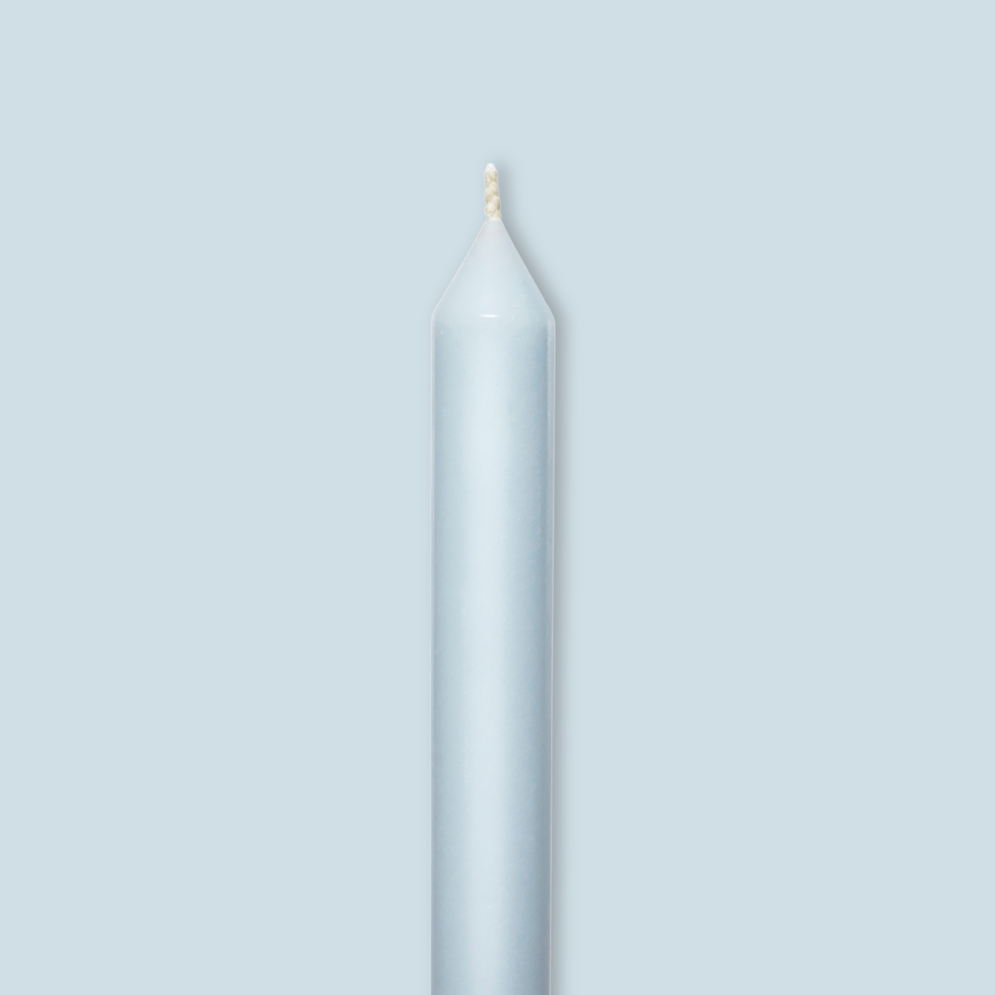 Milky Blue Tapered Candle Pair