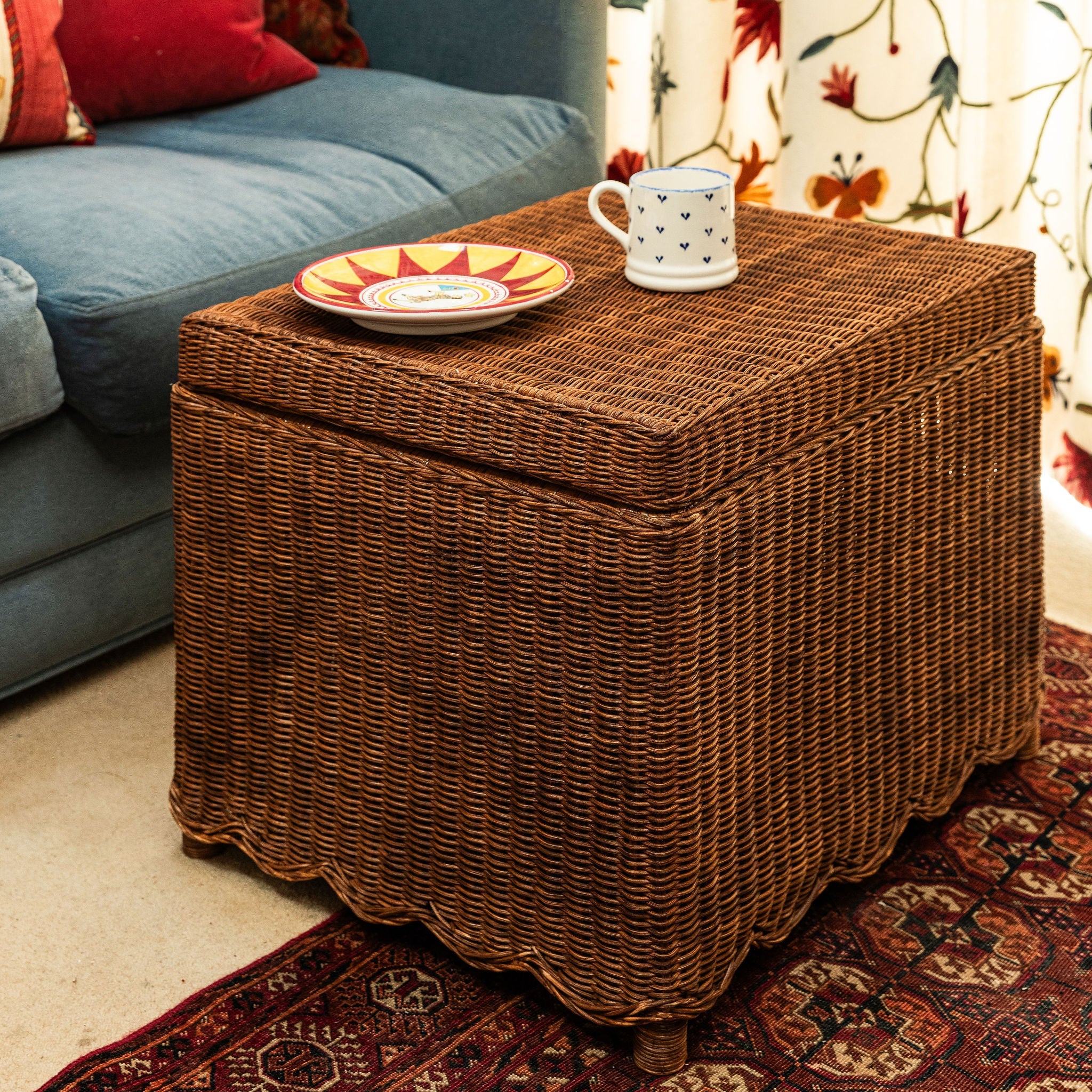 Nina Rattan Scalloped Ottoman