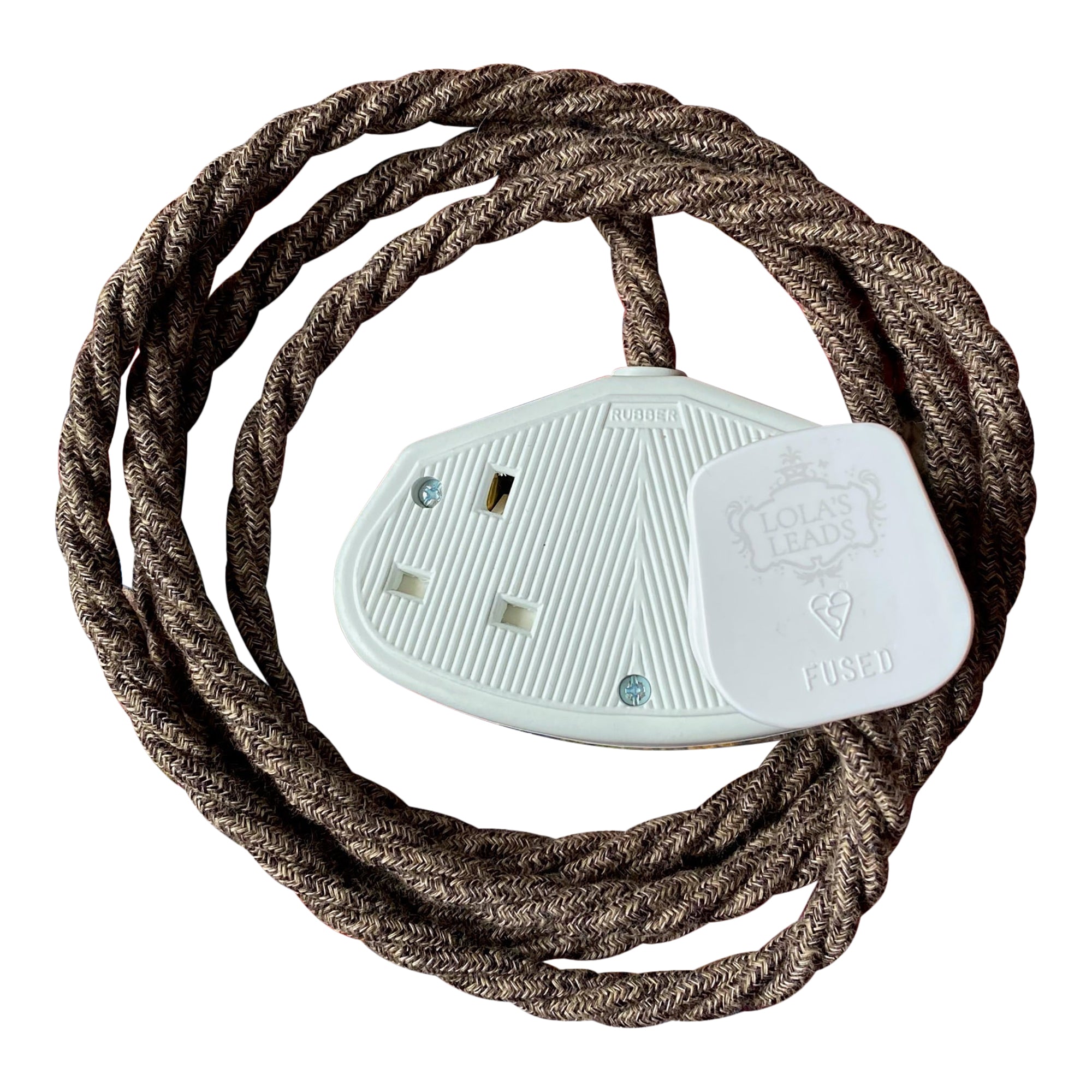 Mocha Linen - Lola's Leads Fabric Extension Cable