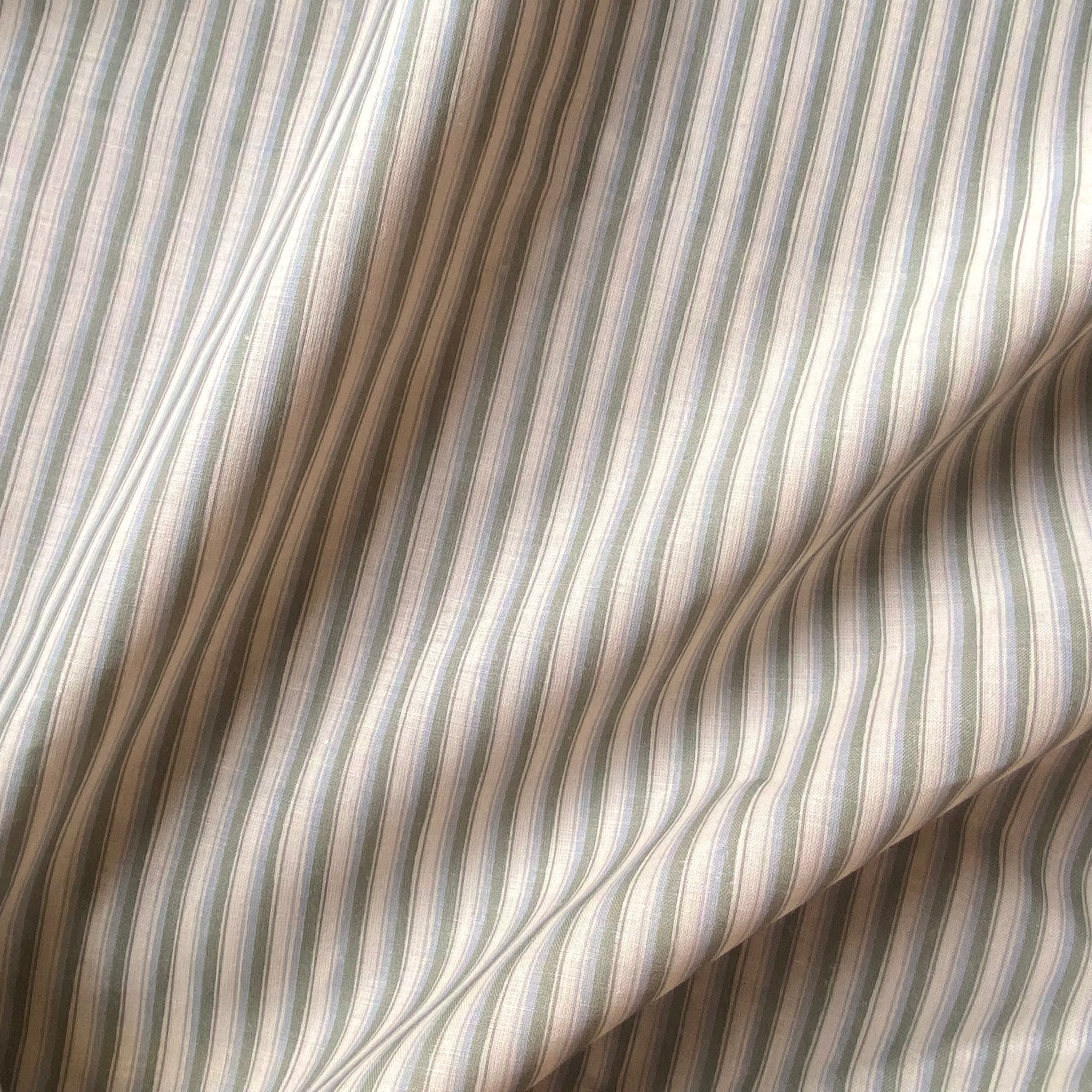 Modern Ticking Stripe Fabric | Seafoam