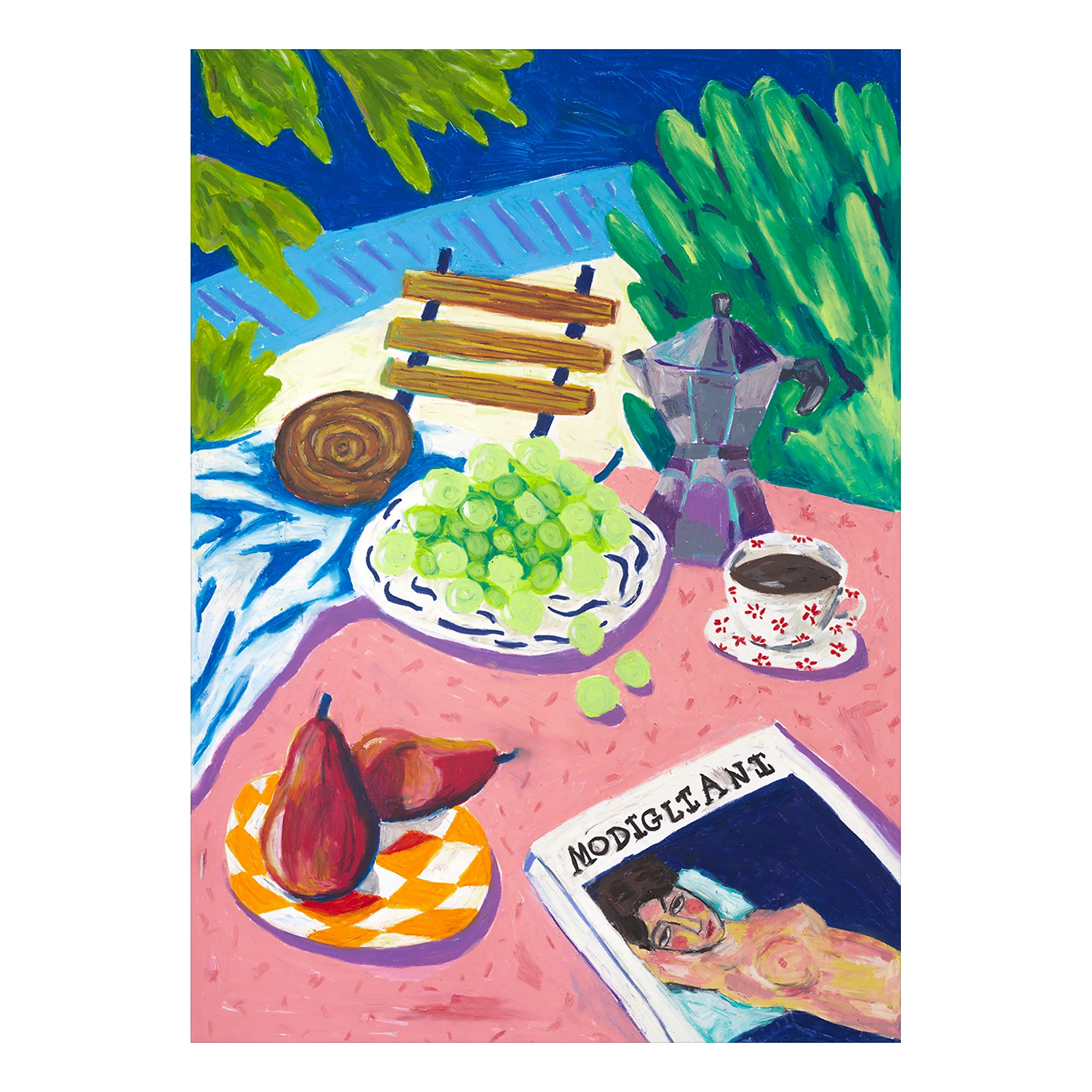 Modigliani in the Garden Print by Adee Ardon