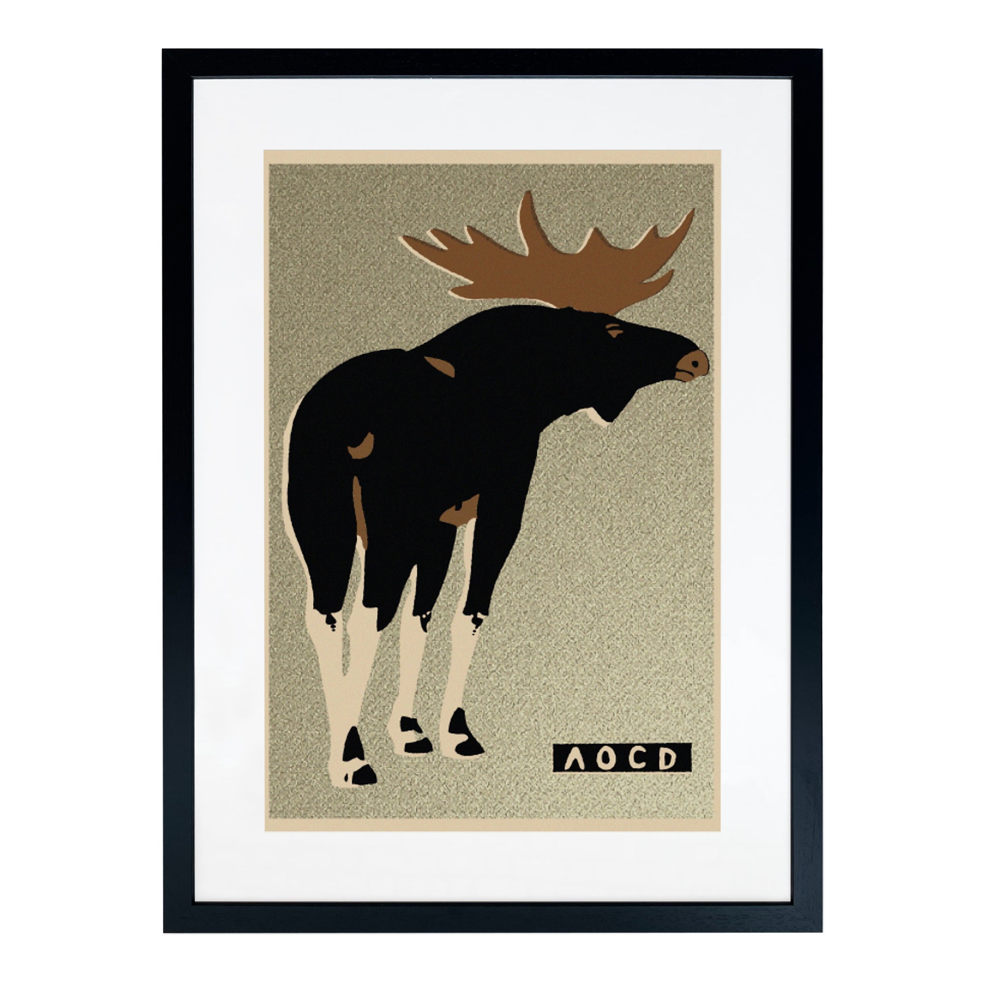 Moose Framed Matchbox Label Print