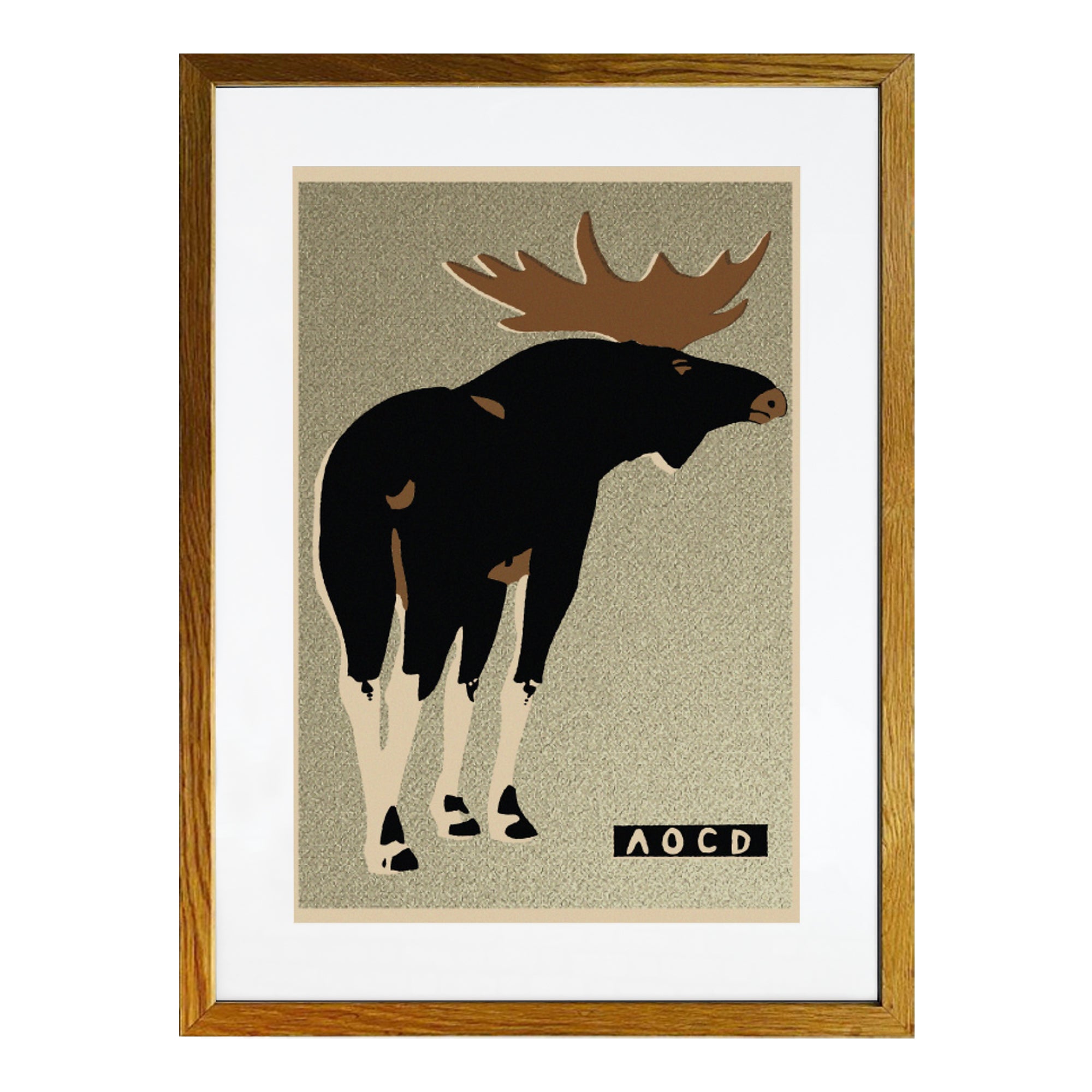 Moose Framed Matchbox Label Print