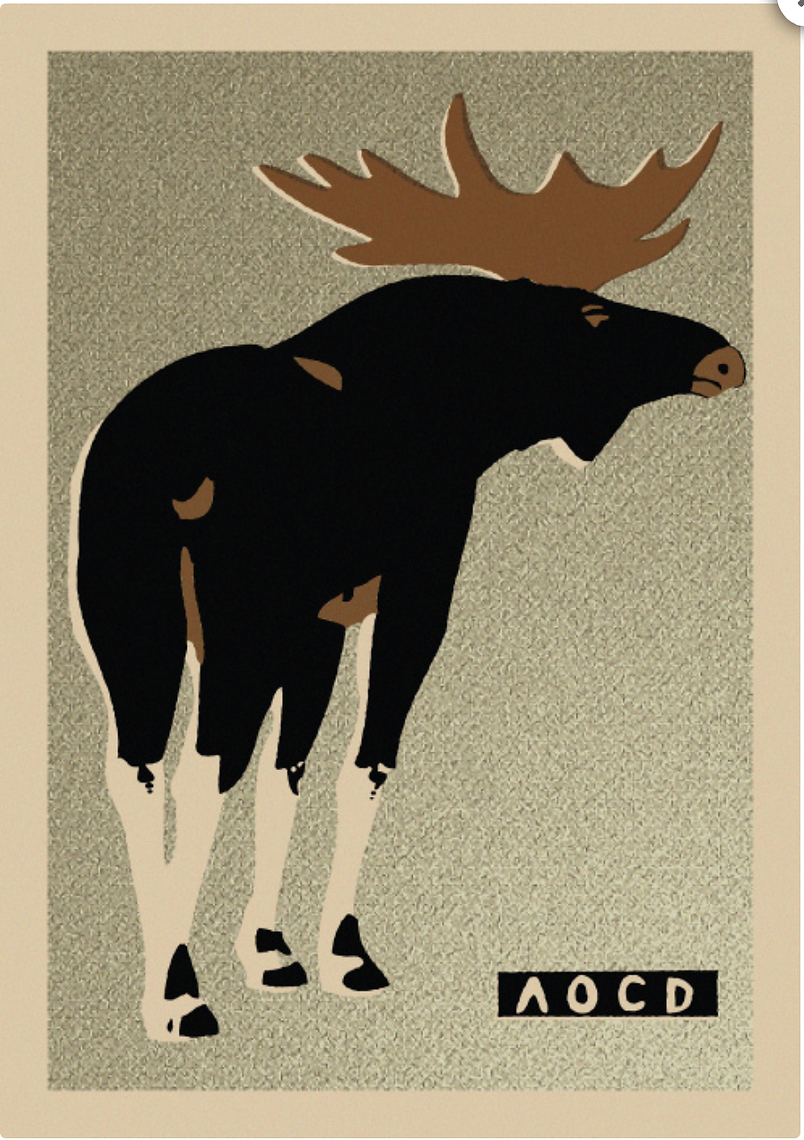 Moose Framed Matchbox Label Print