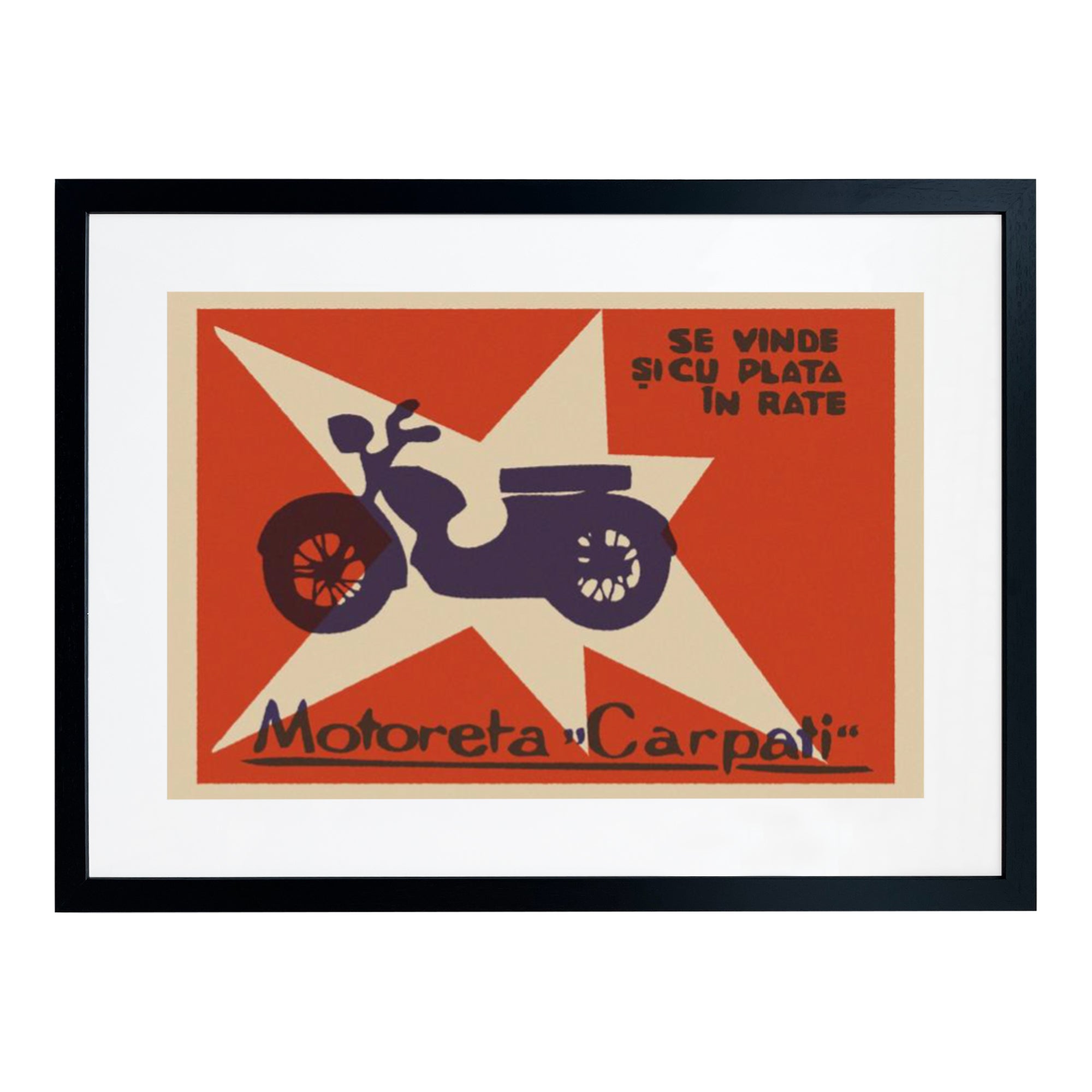 Motoreta Framed Matchbox Label Print
