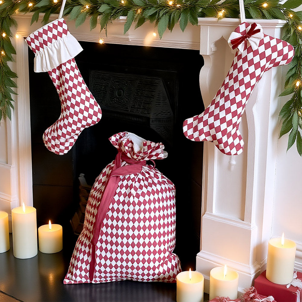 Harlequin Dog Stocking - Mulled Wine
