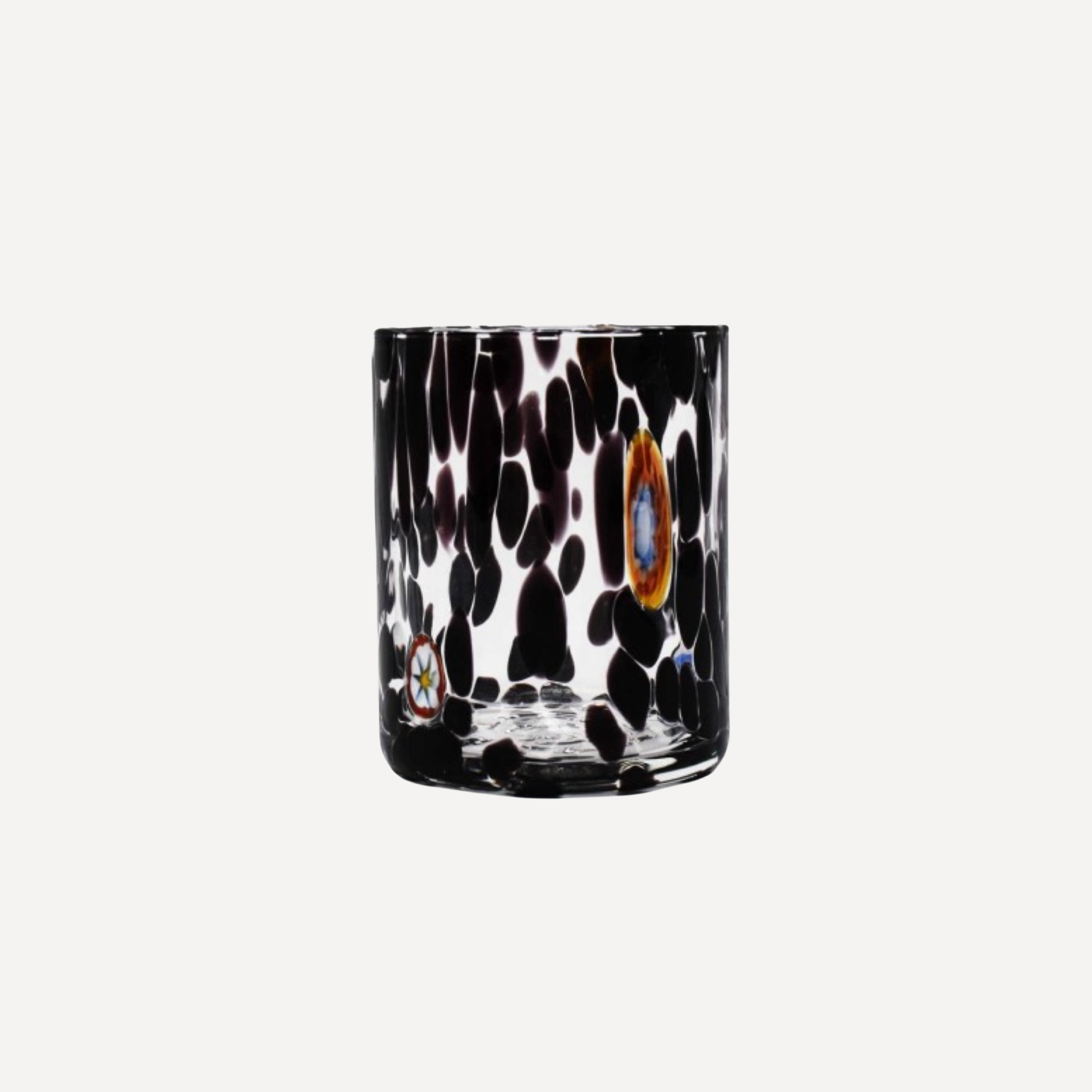 Brown Tortoiseshell Handblown Murano Glass Tumbler