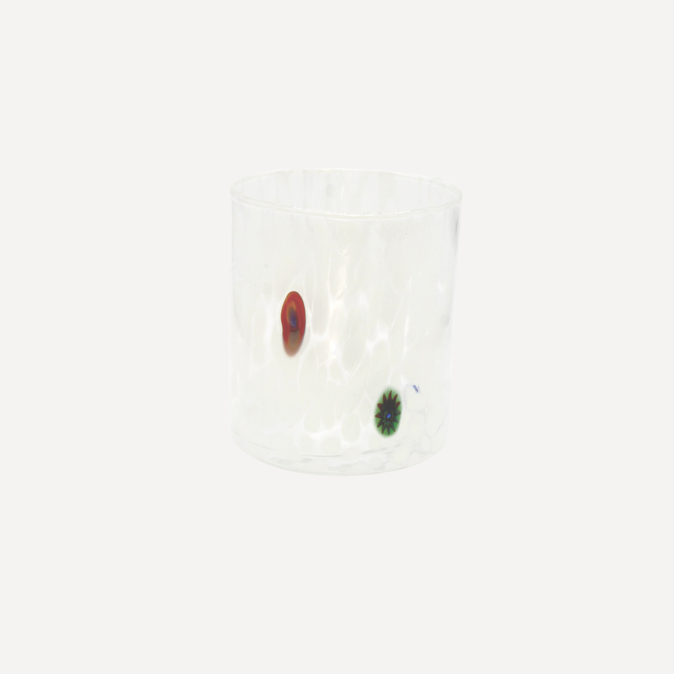 White Handblown Murano Glass Tumbler
