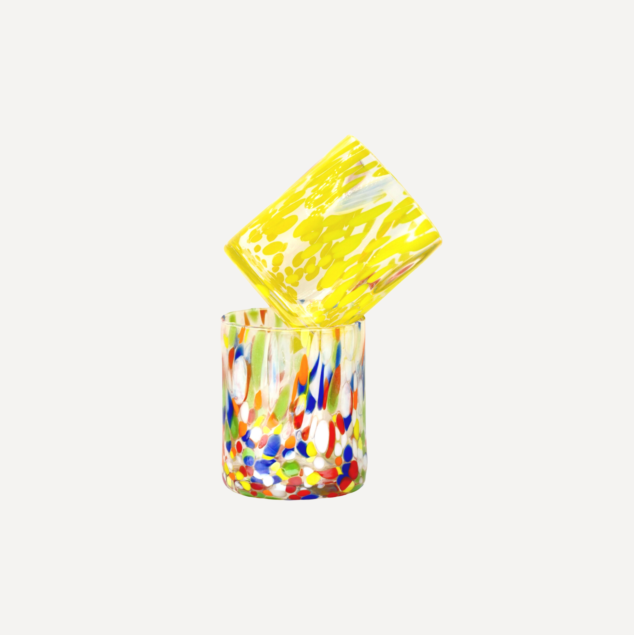 Yellow Handblown Murano Glass Tumbler
