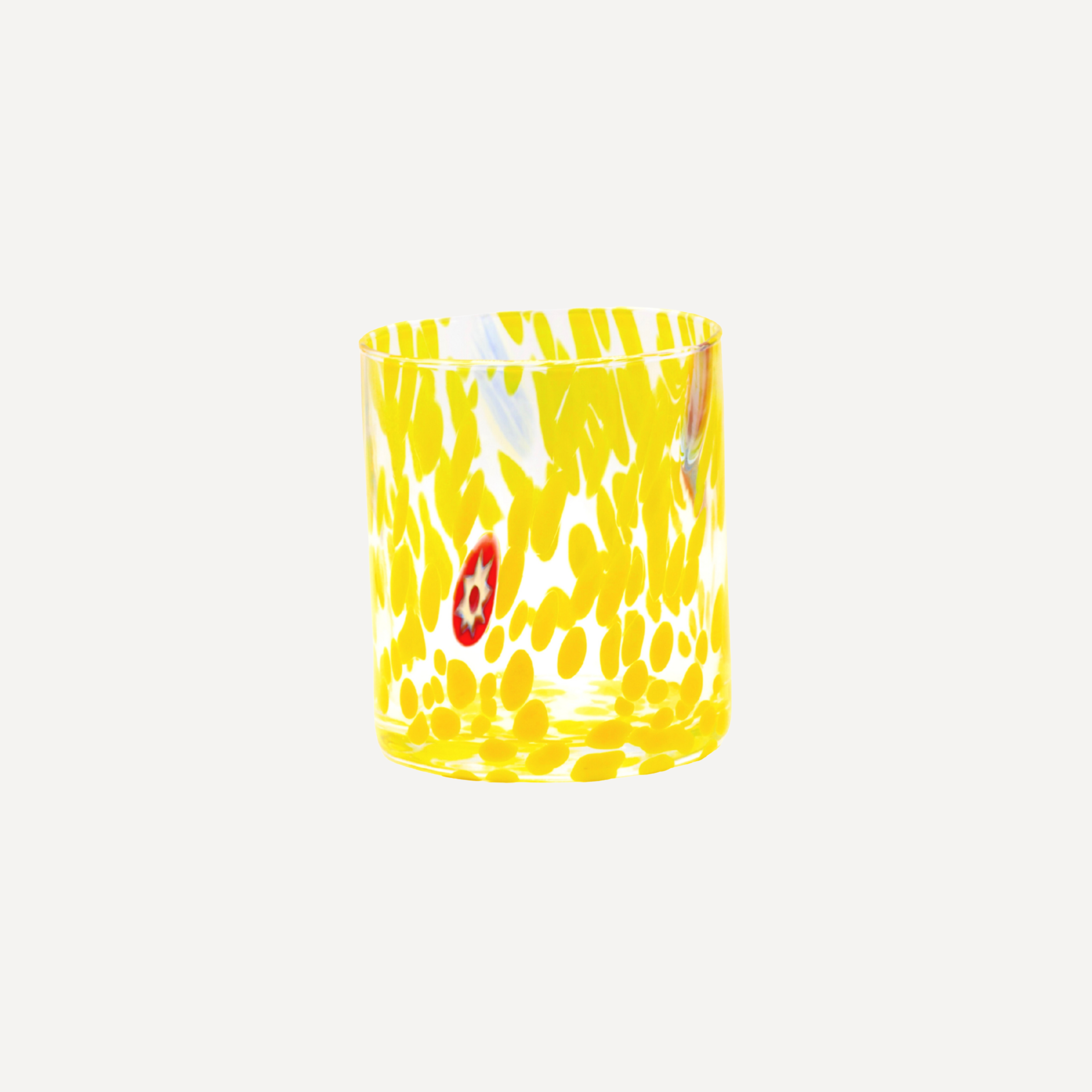 Yellow Handblown Murano Glass Tumbler