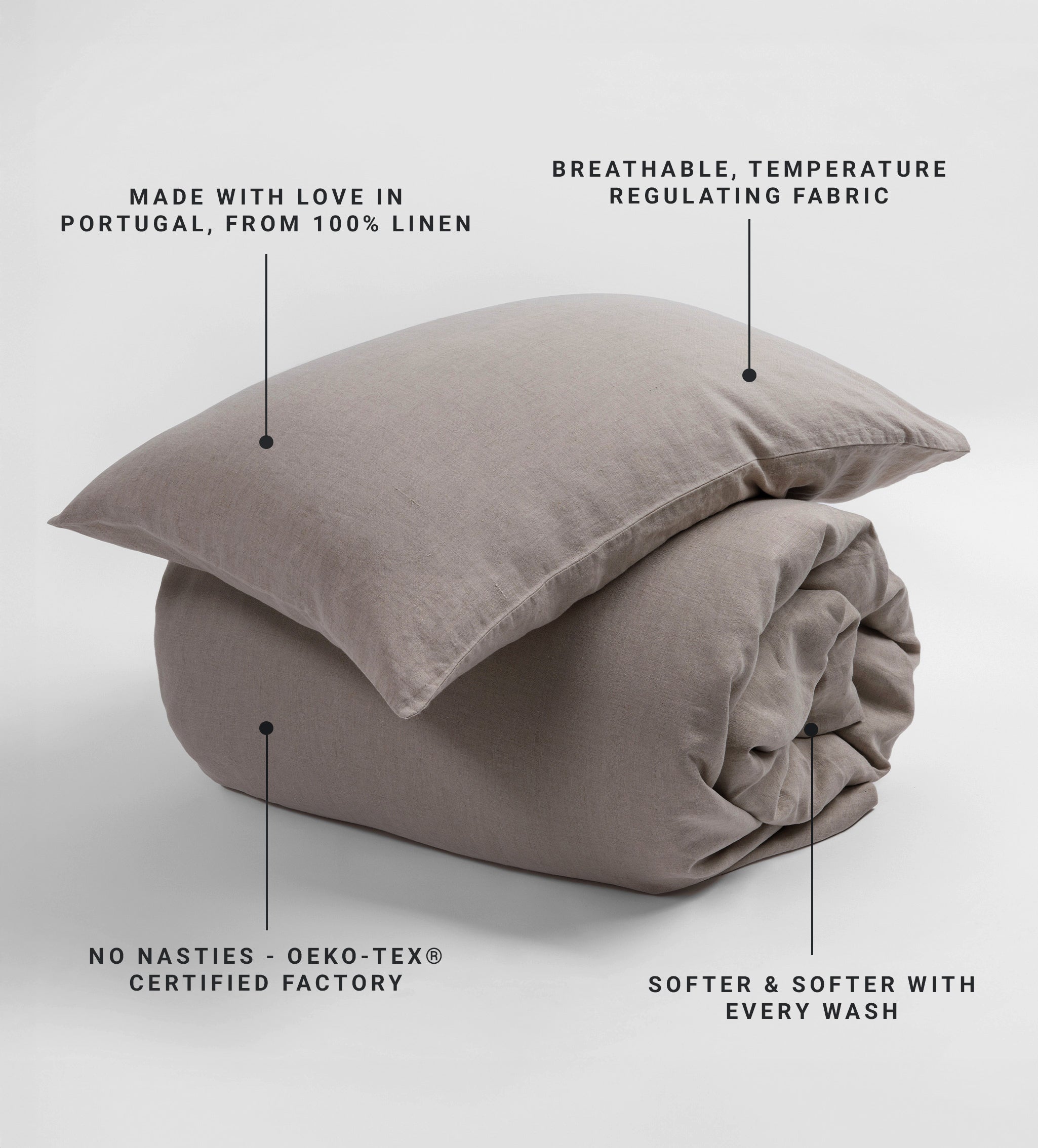 Natural 100% Linen Housewife Pillowcase