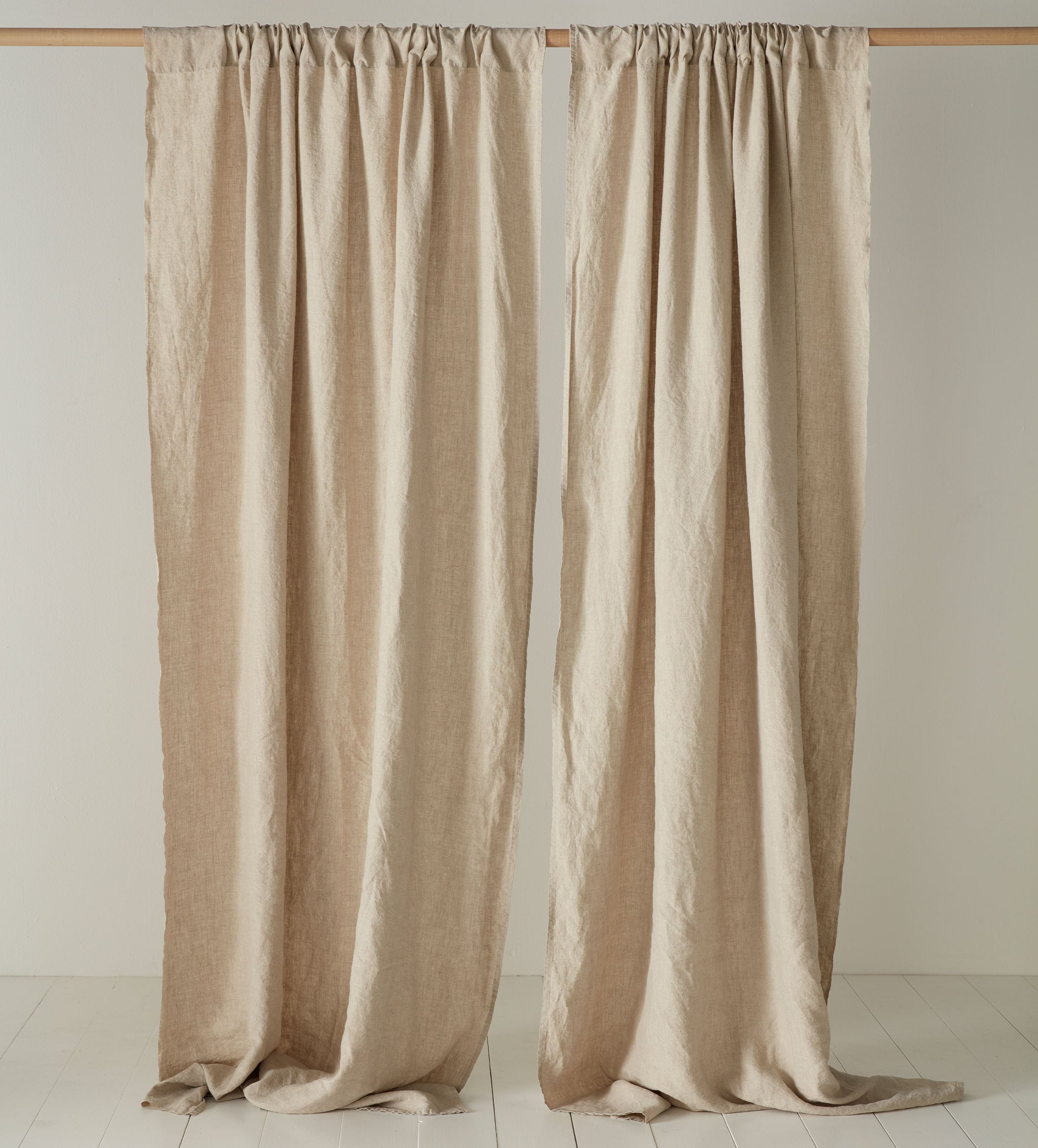 Natural 100% Linen Loop Top Curtain (Single)