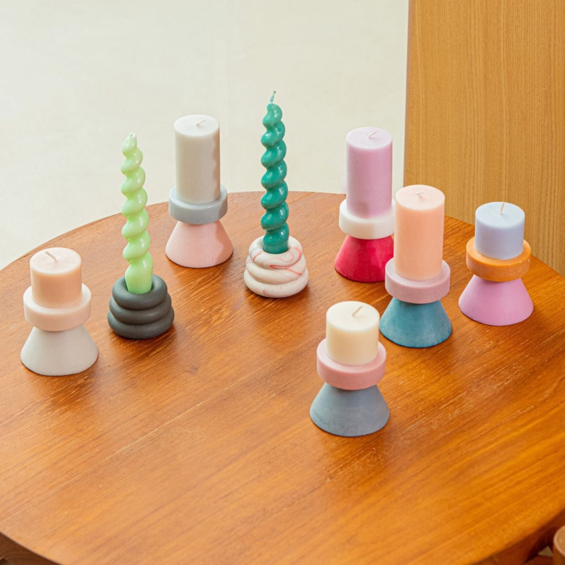 Stack Candle Mini | Lavender, Peach & Pale Pink