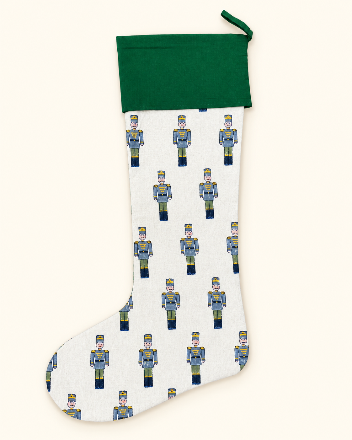 Toy Soldier Christmas Stocking in Green