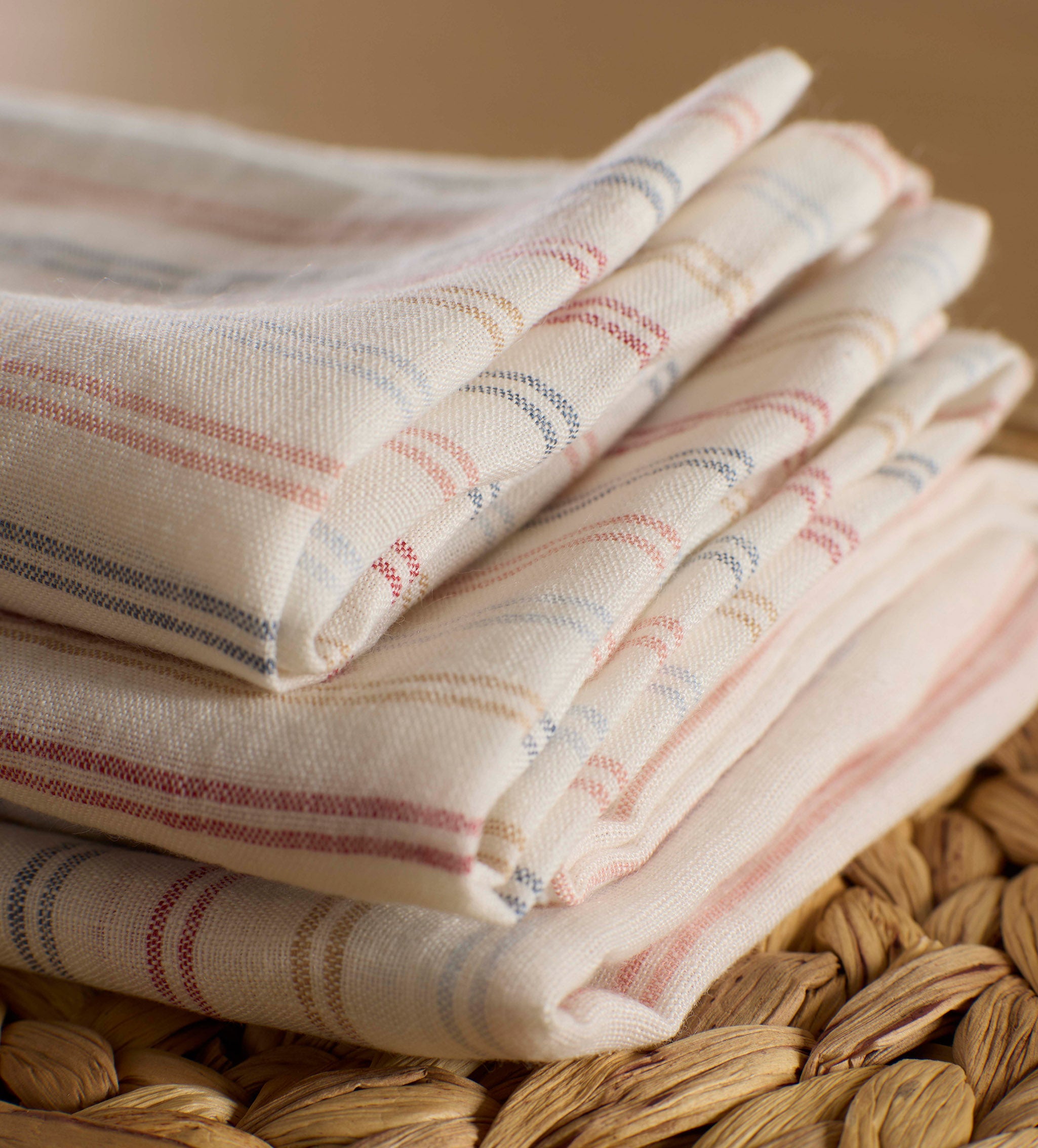 Olivia Stripe 100% Linen Napkins - Set of 4