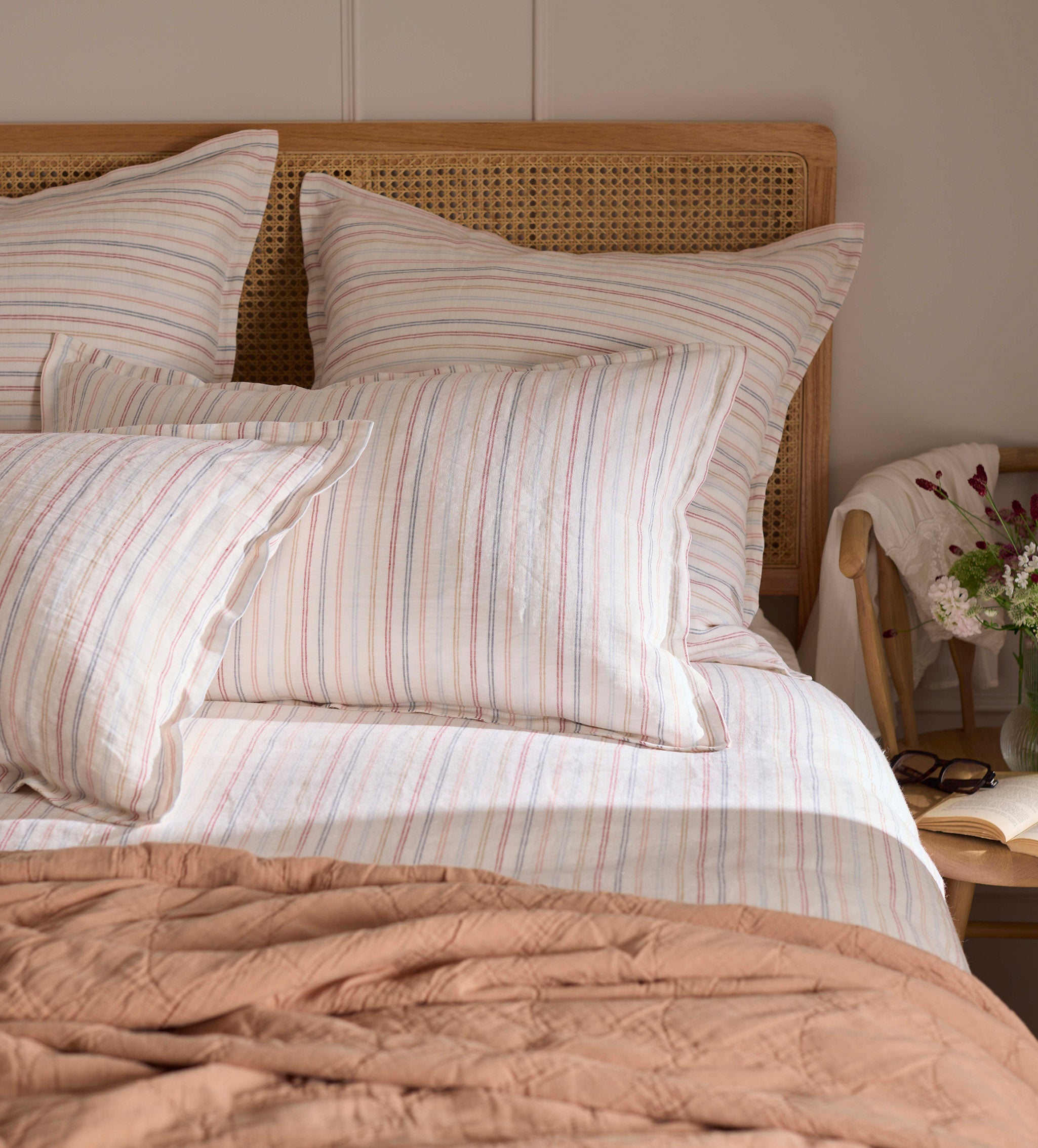 Olivia Stripe 100% Linen Duvet Cover