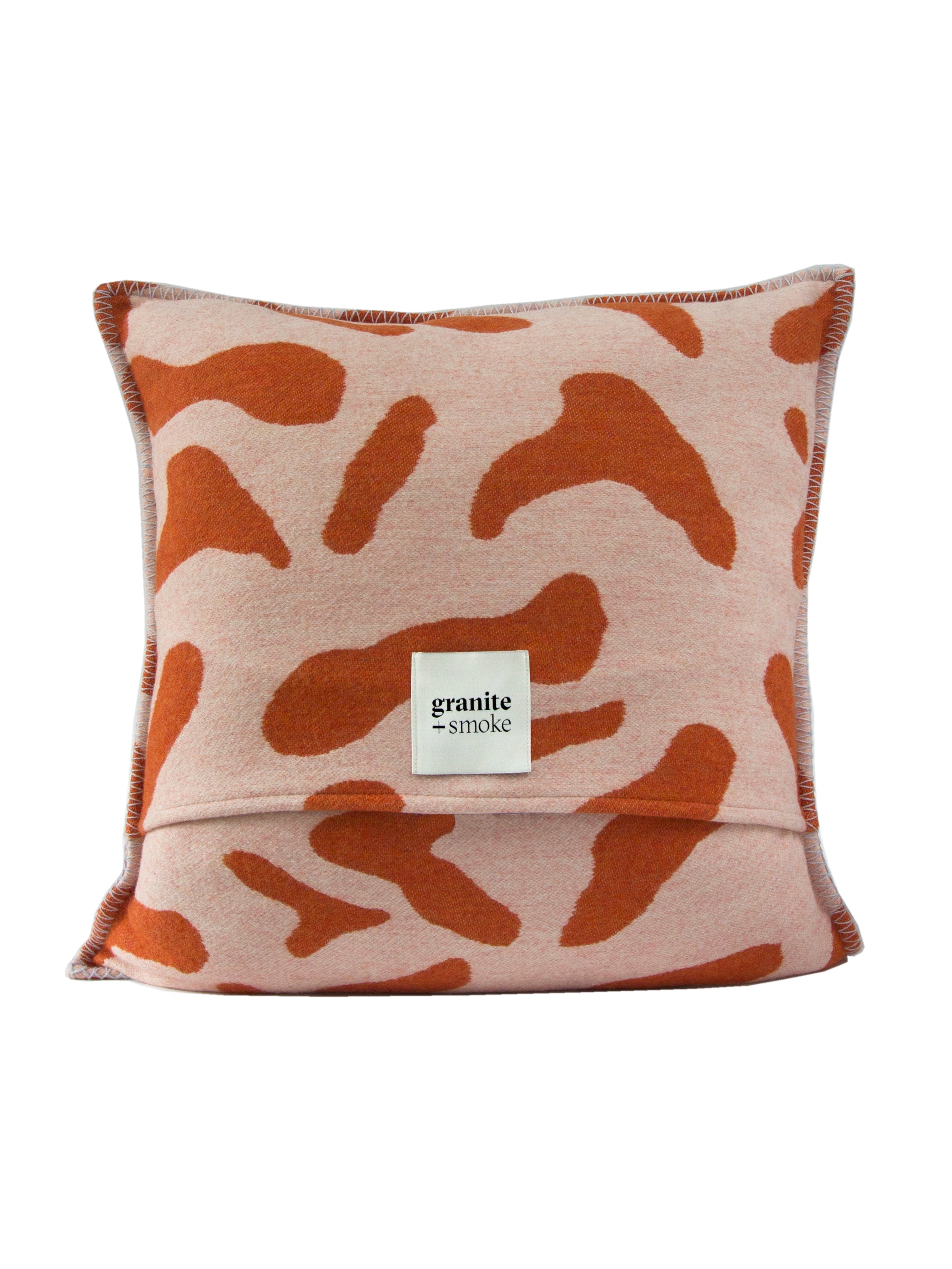Recycled Wool Scatter Cushion | Orange & Pink