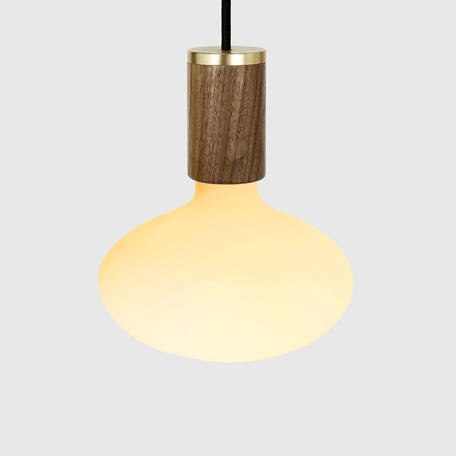 Oval Dim-to-Warm Pendant Light in Walnut