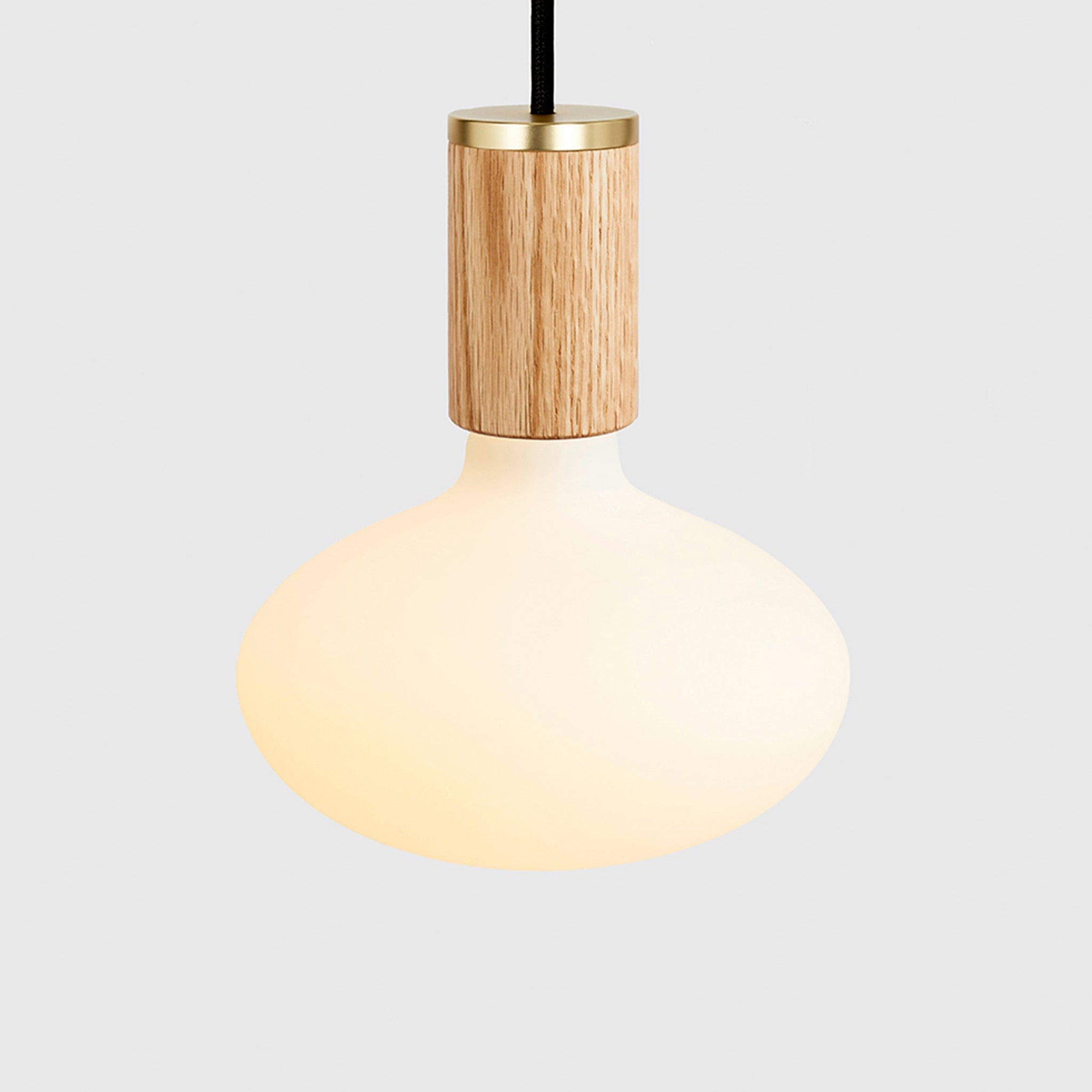 Oval Dim-to-Warm Pendant Light in Oak