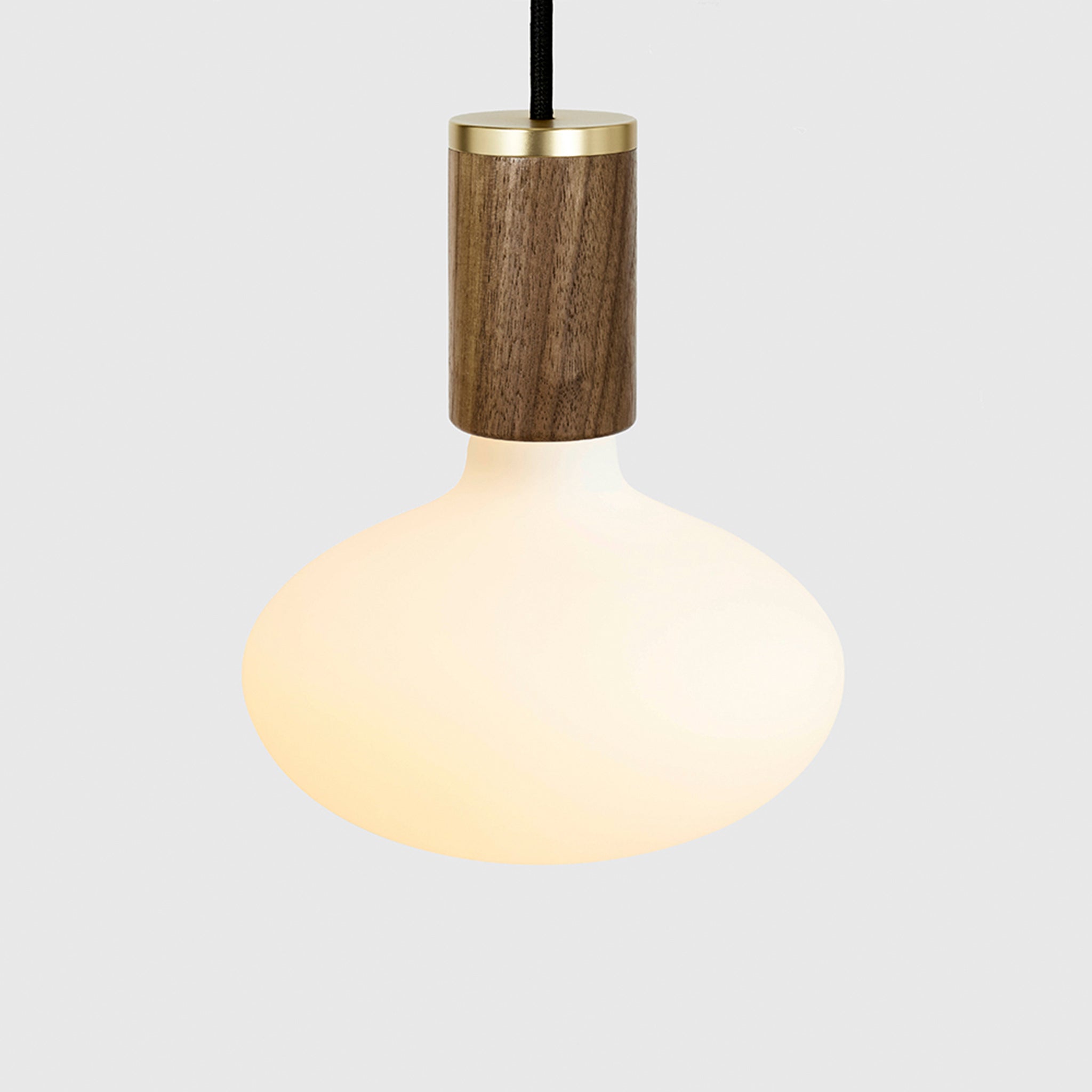 Oval Dim-to-Warm Pendant Light in Walnut