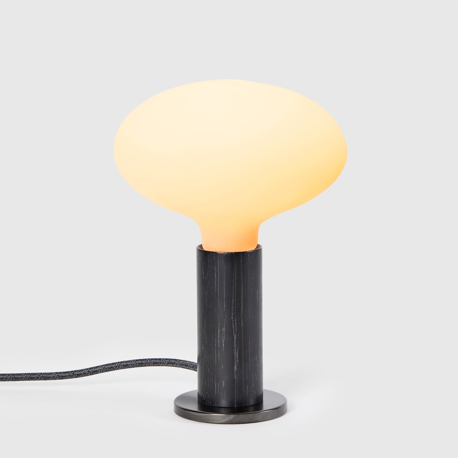 Knuckle Table Lamp in Blackened Oak + Oval Dim-to-Warm