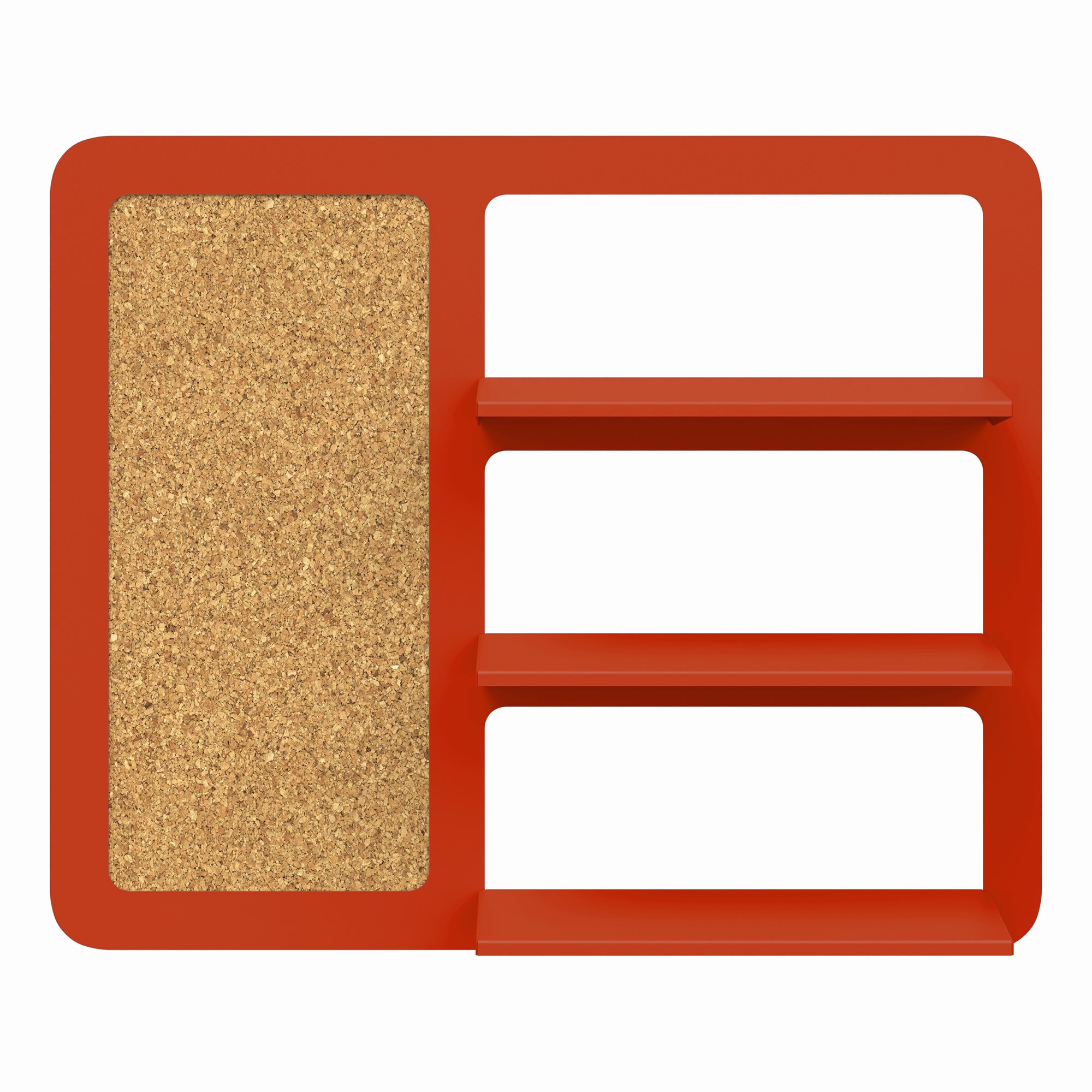 Place triple shelf with pinboard