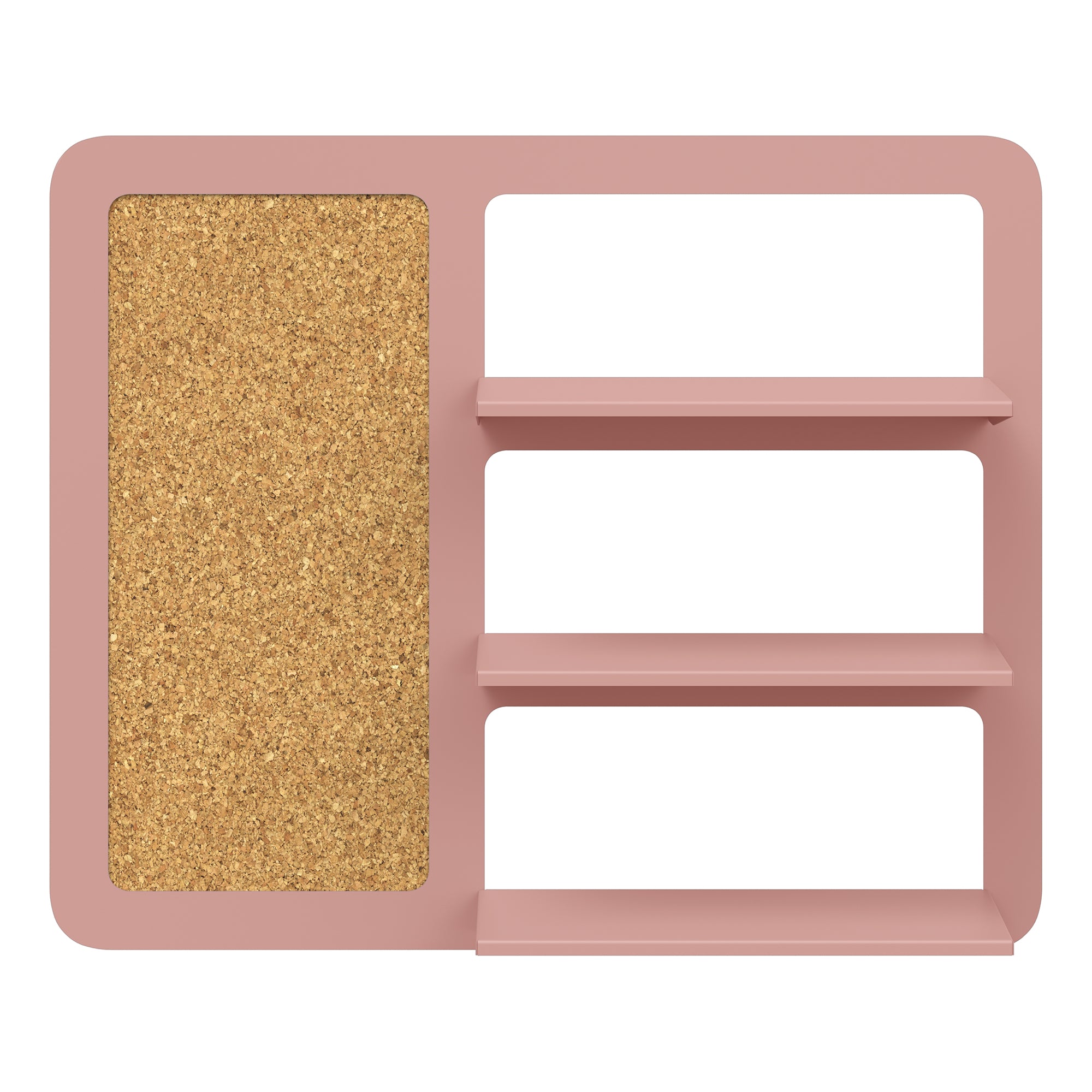 Place triple shelf with pinboard